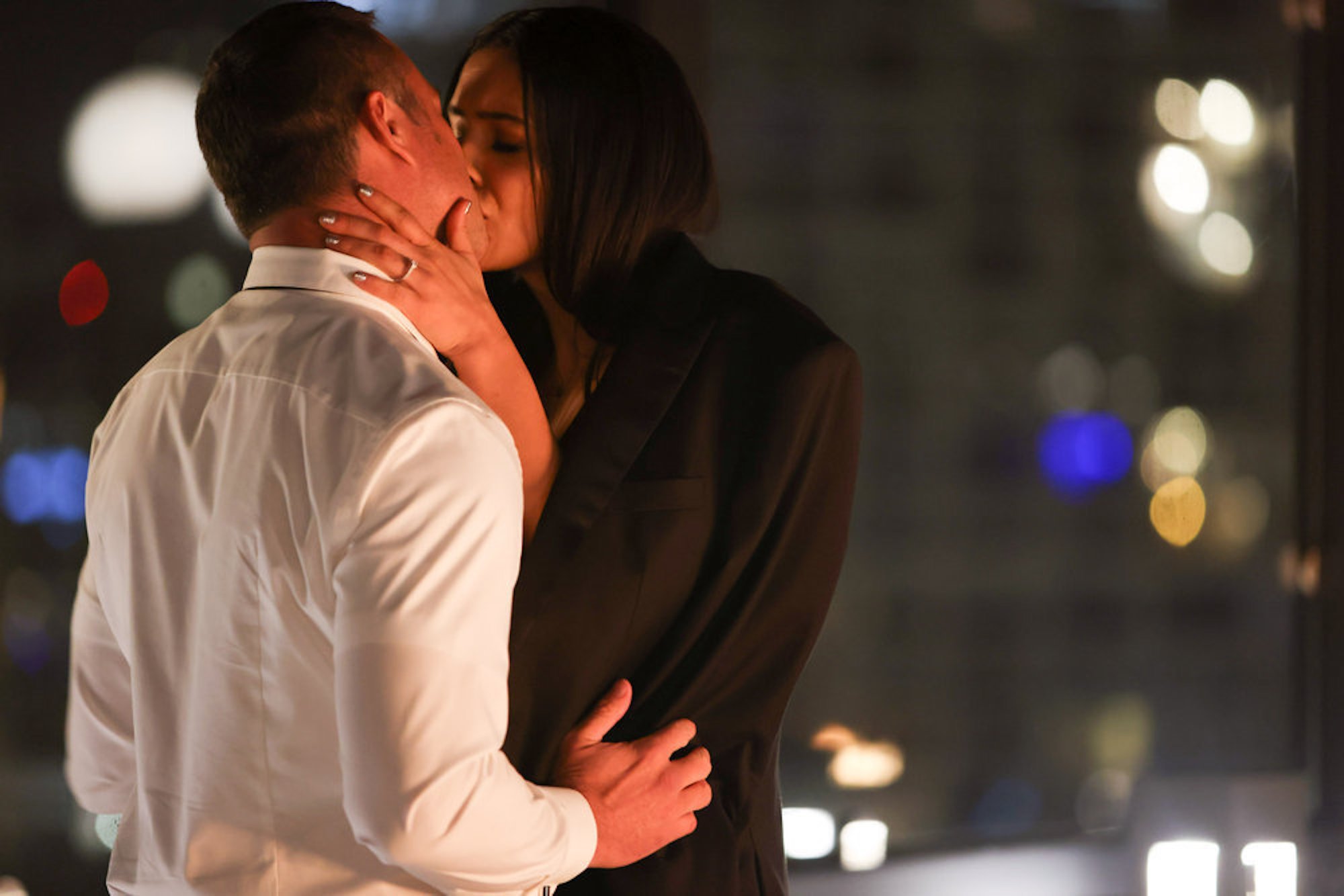 Stella Kidd and Kelly Severide kissing in 'Chicago Fire' Season 10