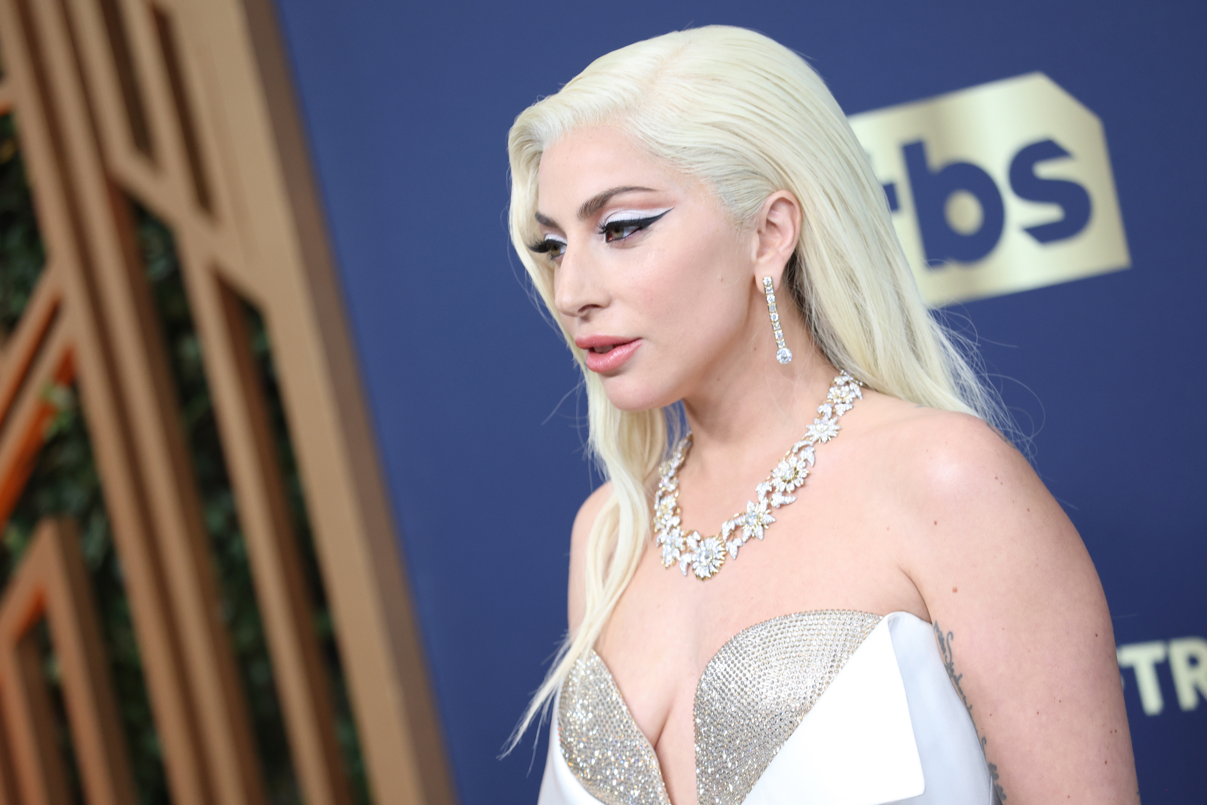 Lady Gaga arriving at the 28th Screen Actors Guild Awards