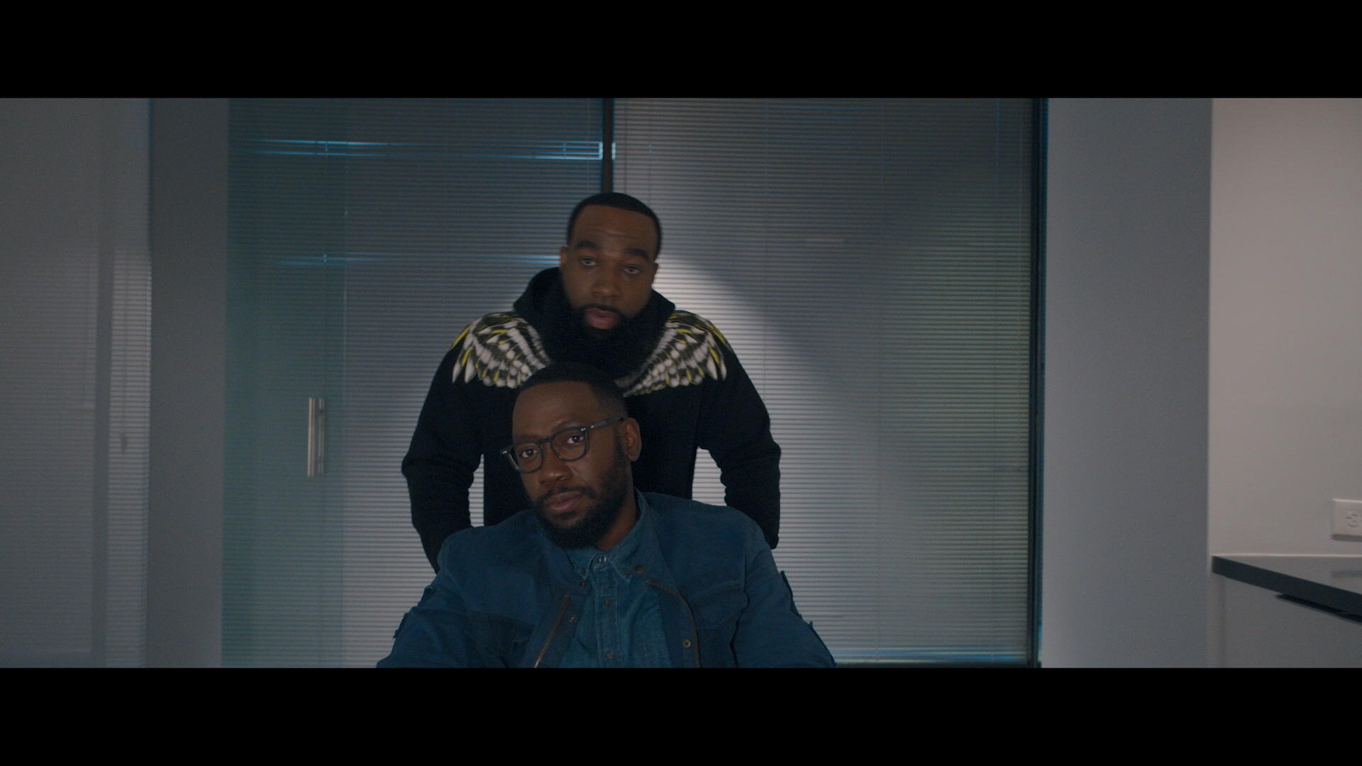 Lamorne Morris as Keef Knight and T. Murph as Clovis during an episode of 'Woke' Season 2