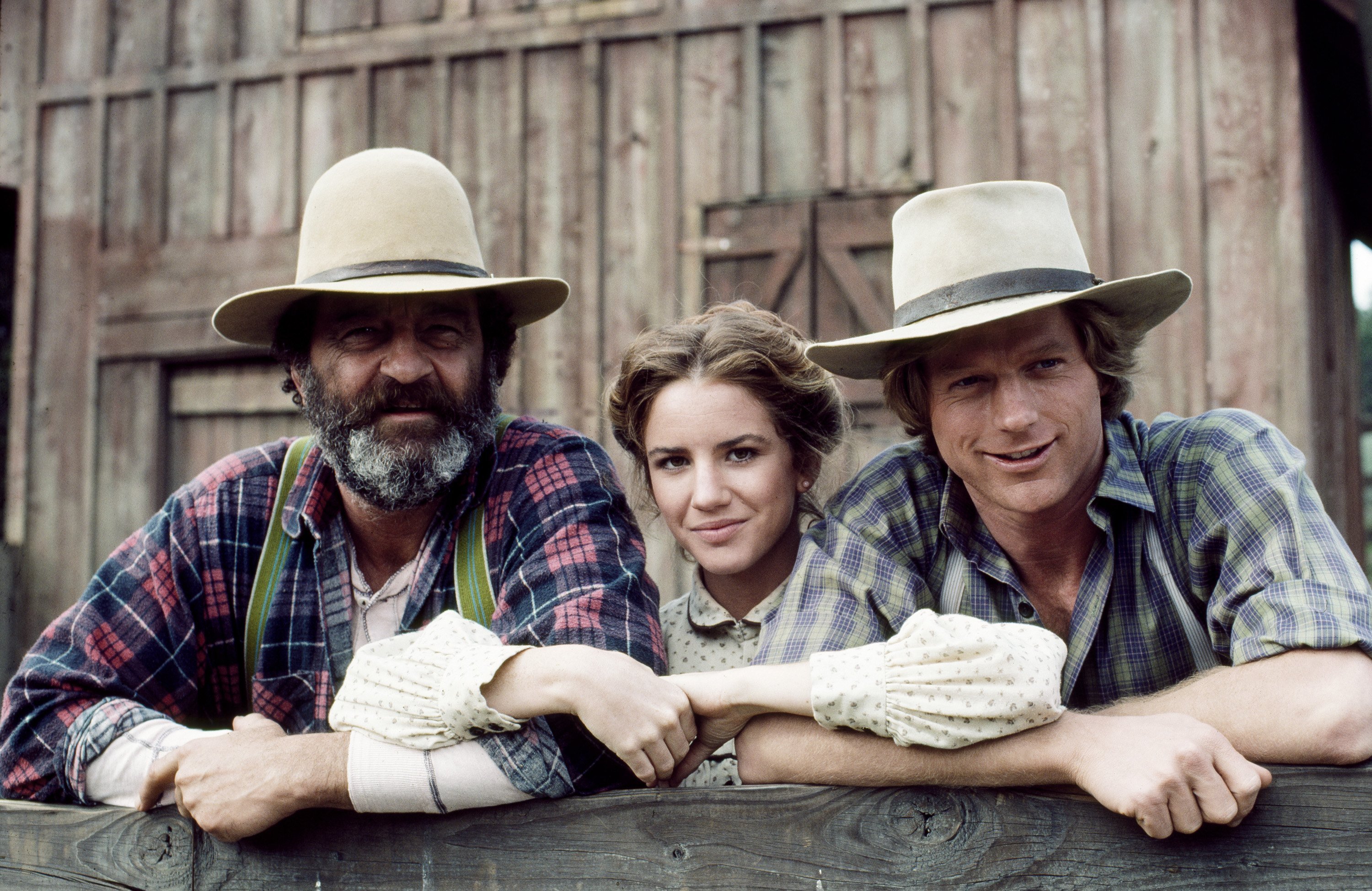 'Little House on the Prairie stars (l-r) Victor French, Melissa Gilbert, and Dean Butler