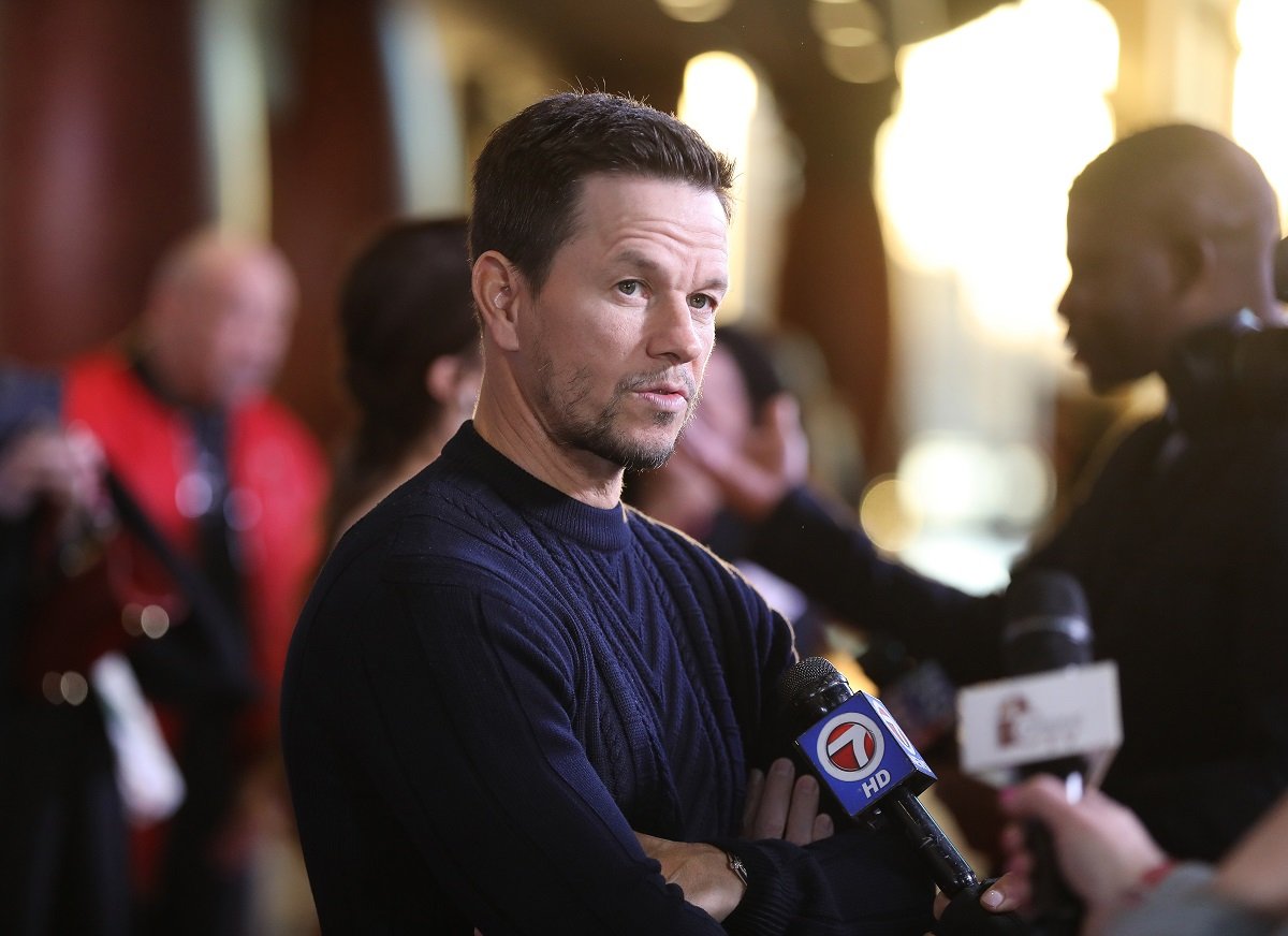 Mark Wahlberg, who gained 30 pounds for 'Father Stu,' being interviewed at a special screening of the film