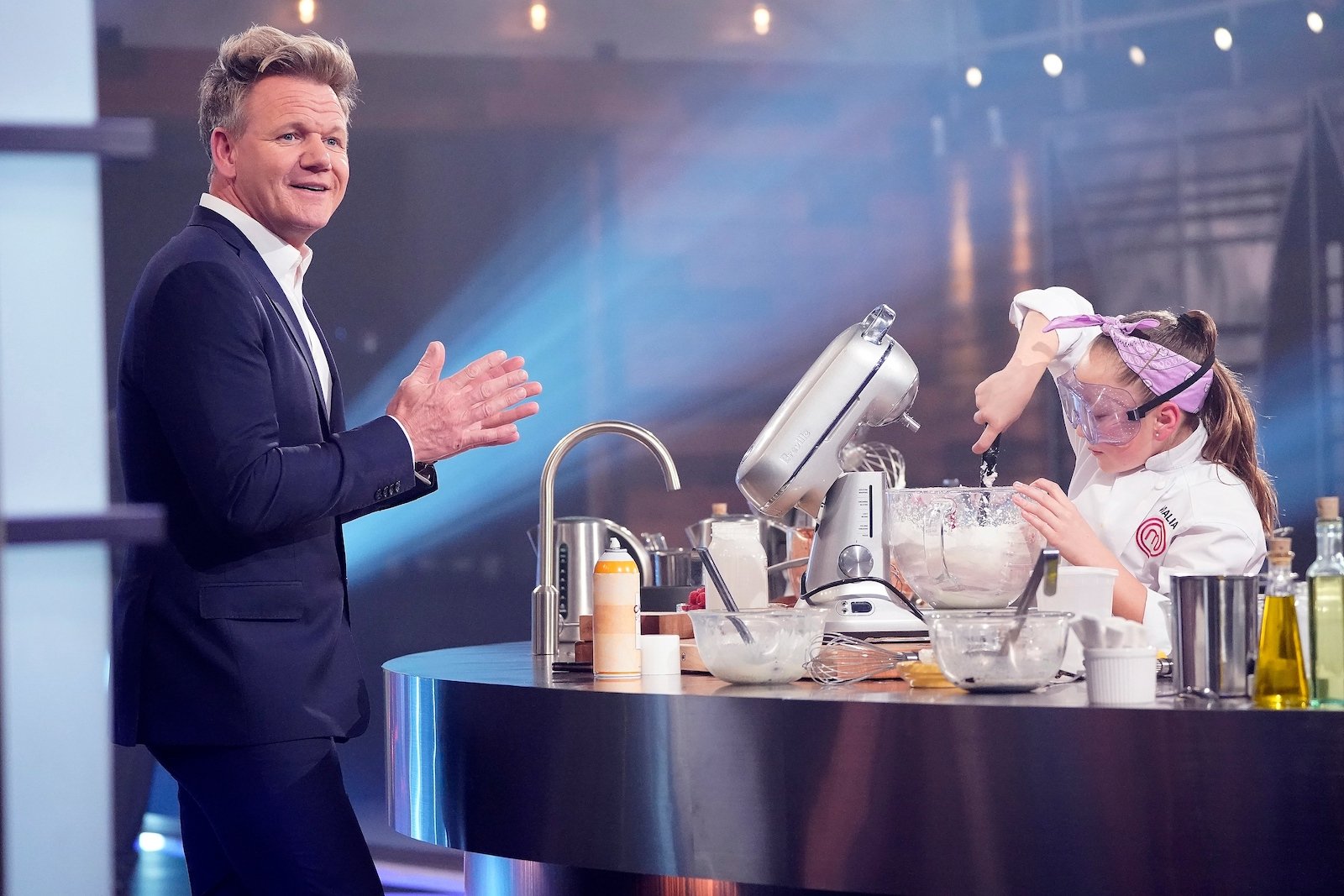 Judge Gordon Ramsay instructs a junior chef on 'MasterChef Junior'