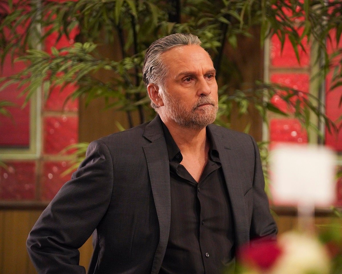 'General Hospital' actor Maurice Benard wearing a black suit in an episode from the ABC soap opera.