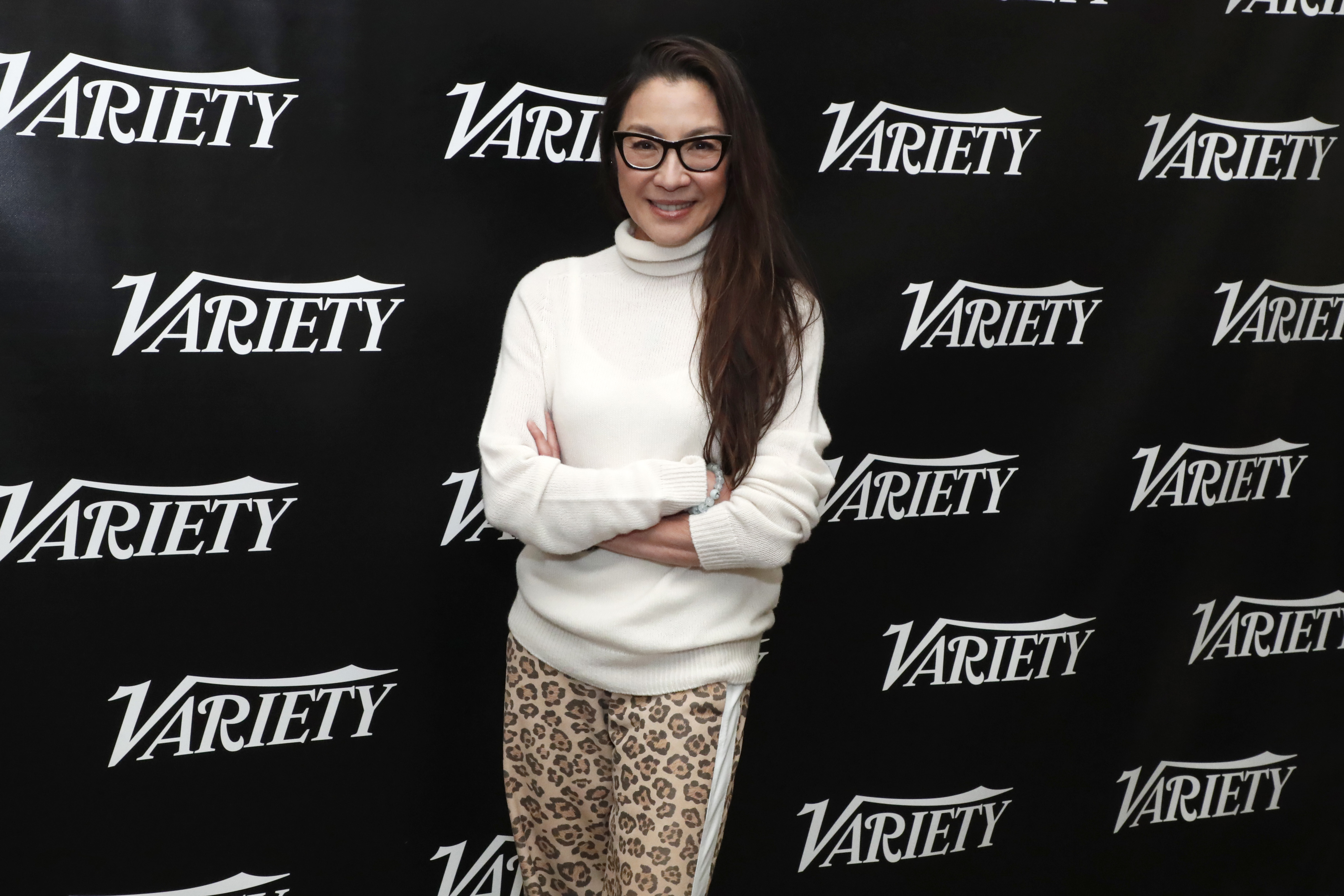 Michelle Yeoh, from the movie Everything Everywhere All at Once, attends the Variety studio at SXSW 2022