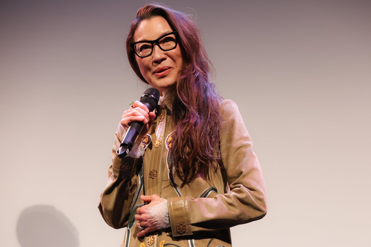 Michelle Yeoh at the premiere of 'Everything Everywhere All at Once,' in which she plays Evelyn.