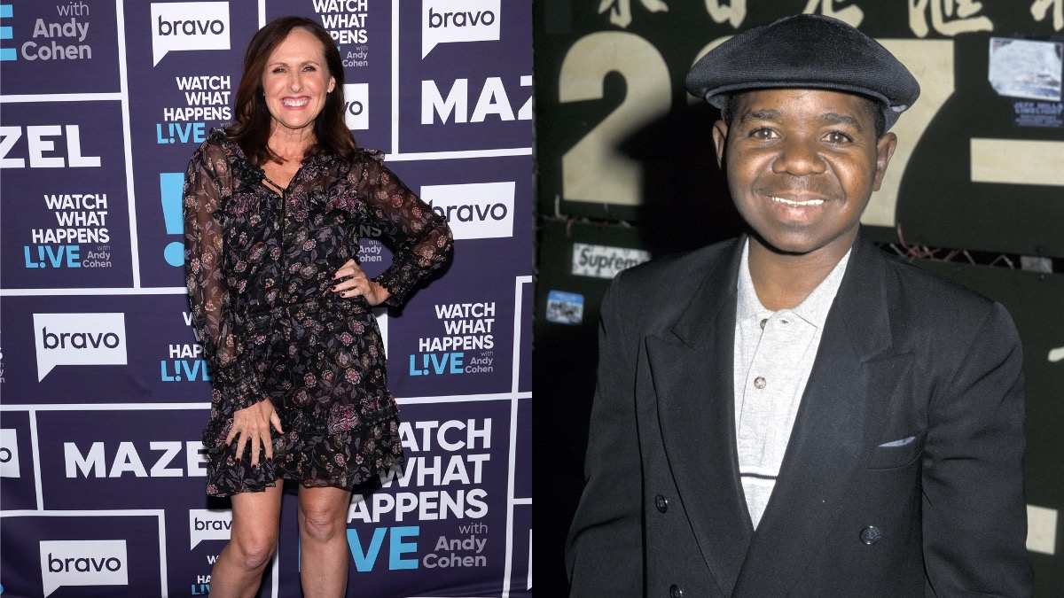 (L) Molly Shannon poses with a hand on her hip and smiles (R) Gary Coleman smiles in a suit and hat