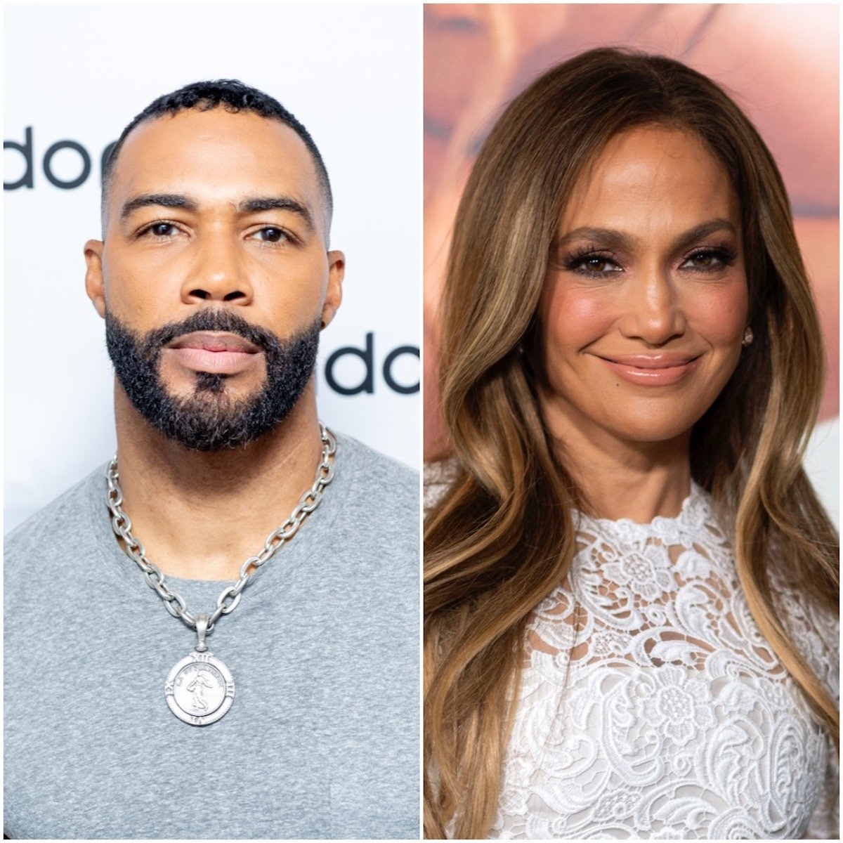 A photo collage of Omari Hardwick and Jennifer Lopez, who will appear in an upcoming Netflix movie together
