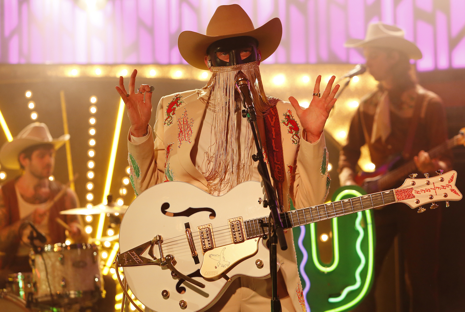Musical guest Orville Peck performs on 'Jimmy Kimmel Live'