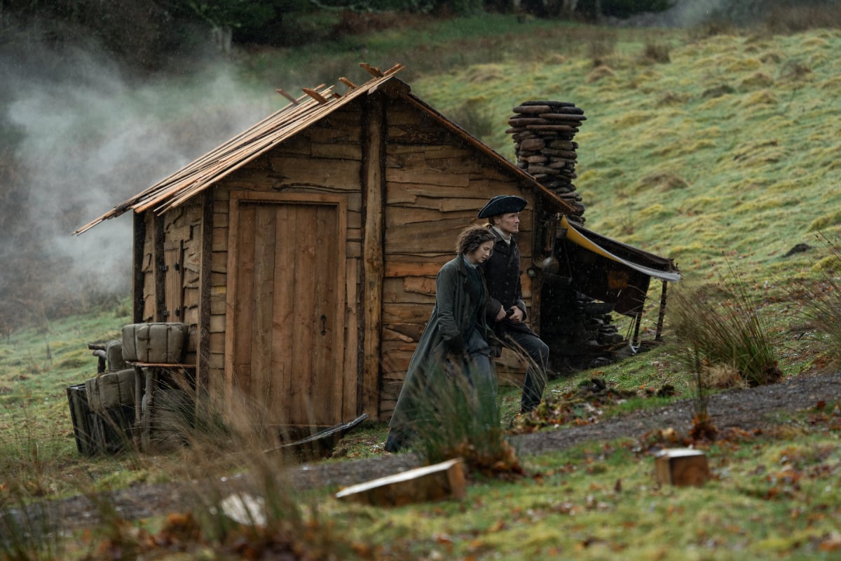 Sam Heughan and Caitriona Balfe in an image from season 6 of ‘Outlander’