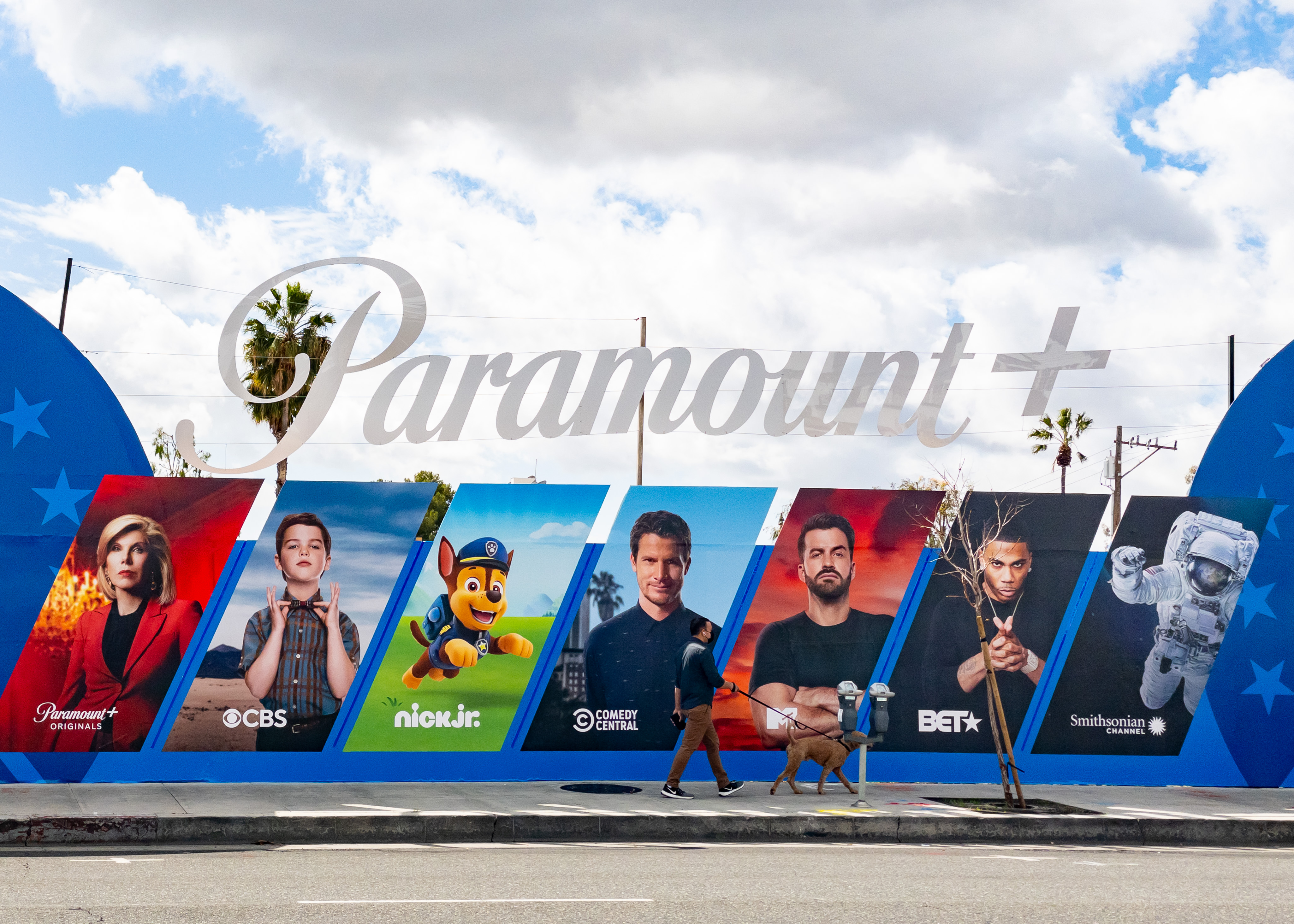 General views of the Paramount+ billboard