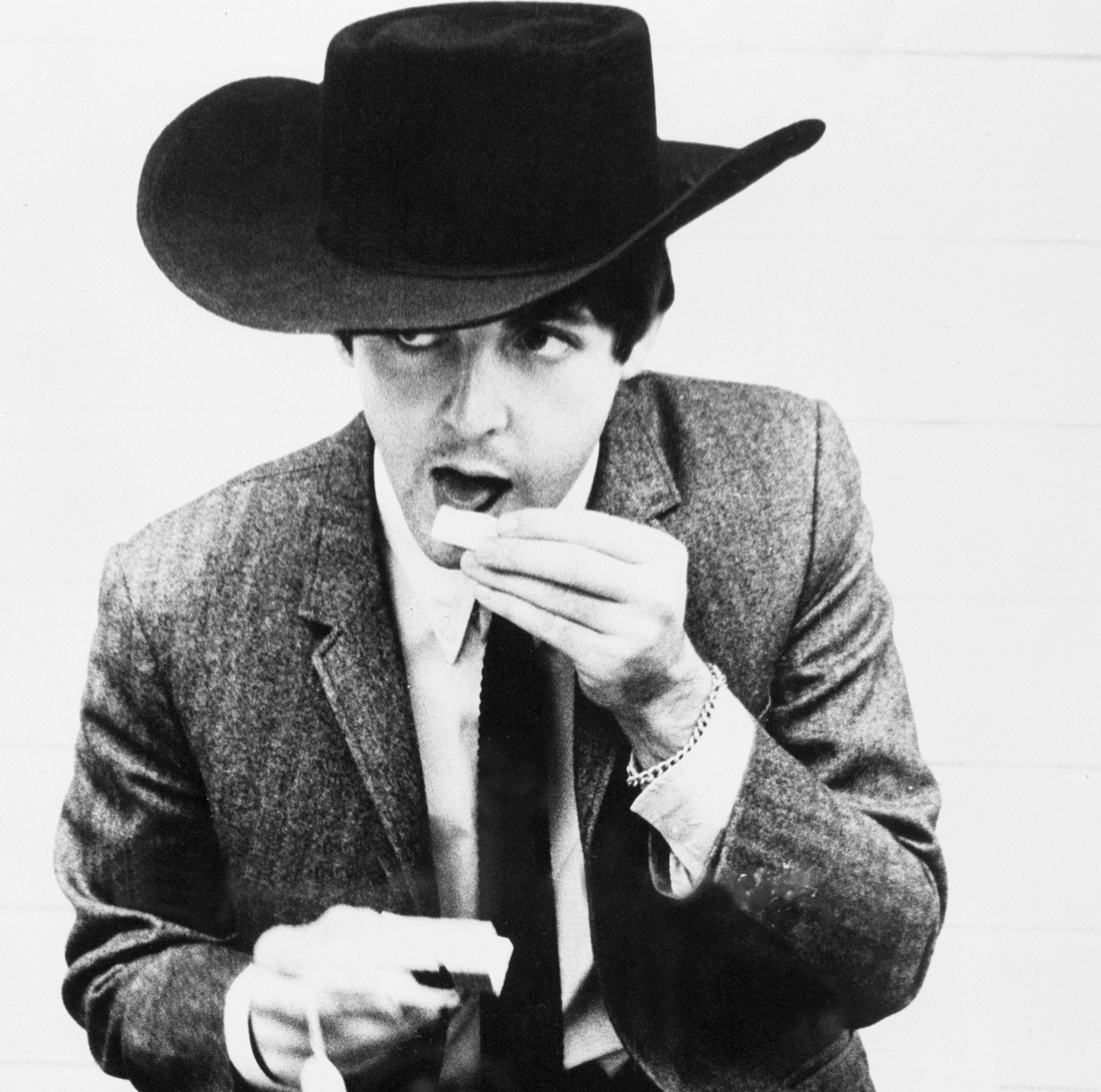 The Beatles' Paul McCartney wearing a cowboy hat