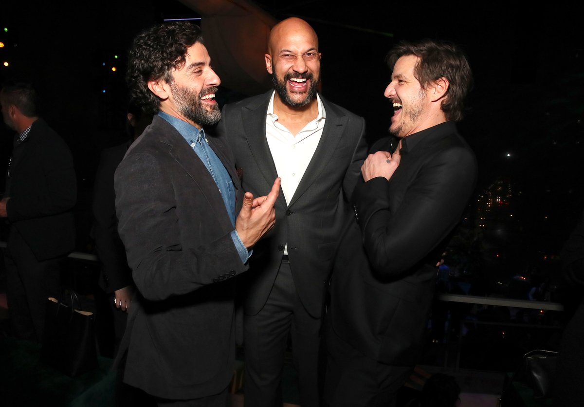 Oscar Isaac, Keegan-Michael Key and Pedro Pascal at 'Triple Frontier' premiere
