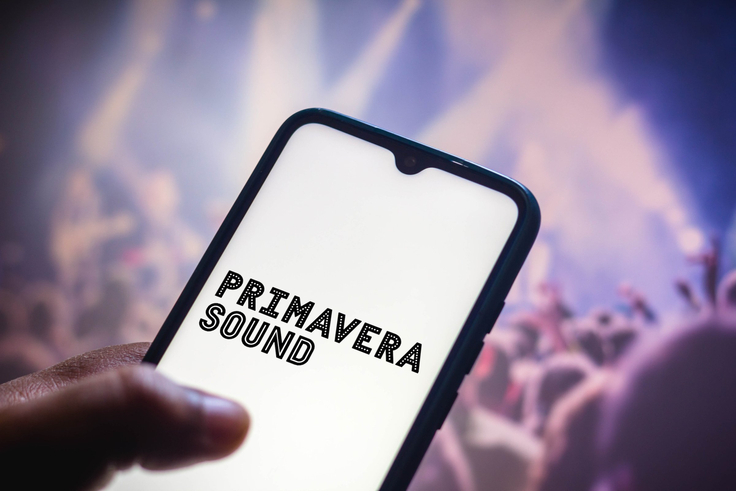 Primavera Sound logo on a phone screen