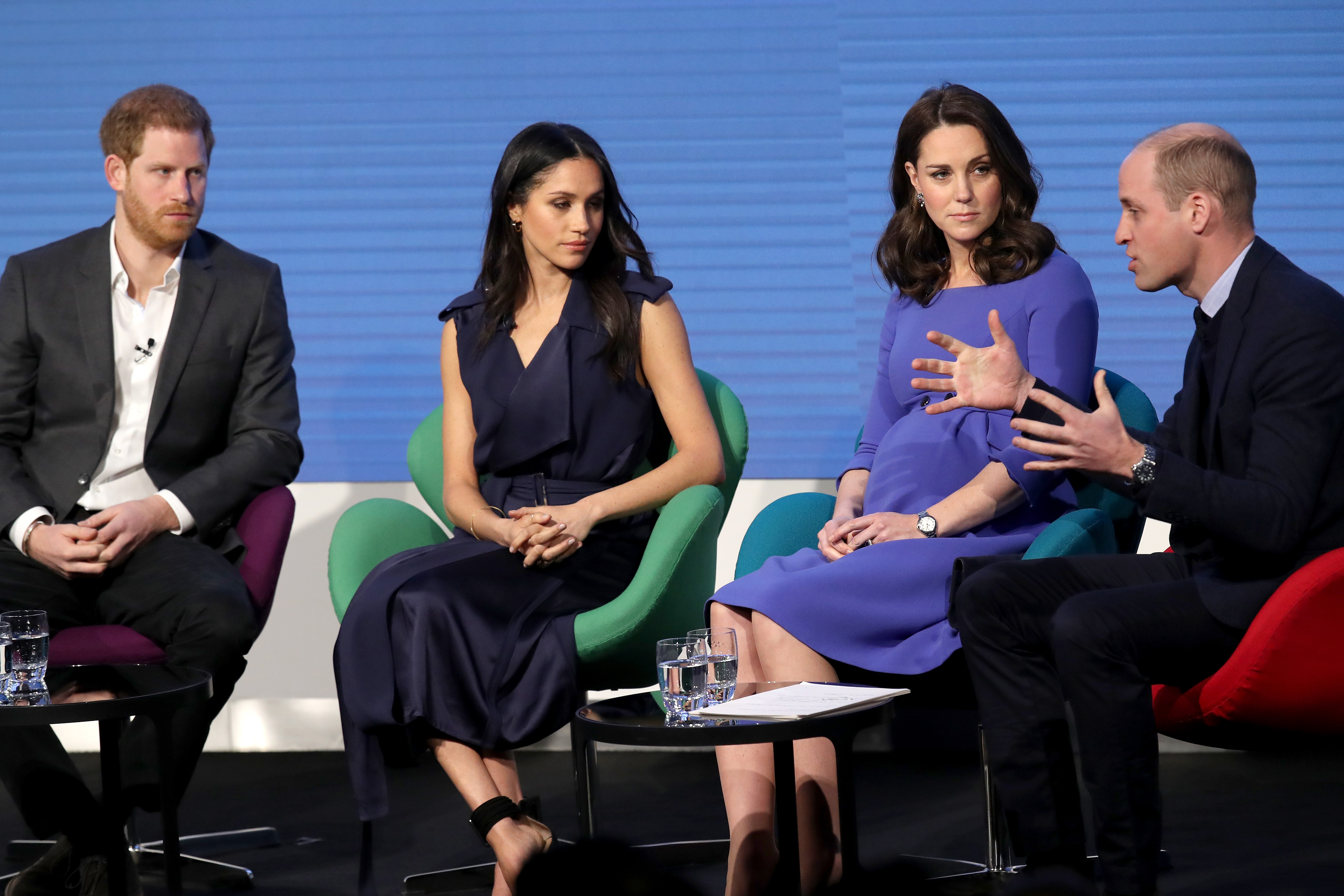 Prince Harry, Meghan Markle, Kate Middleton, and Prince William answering questions at the first Royal Foundation Forum