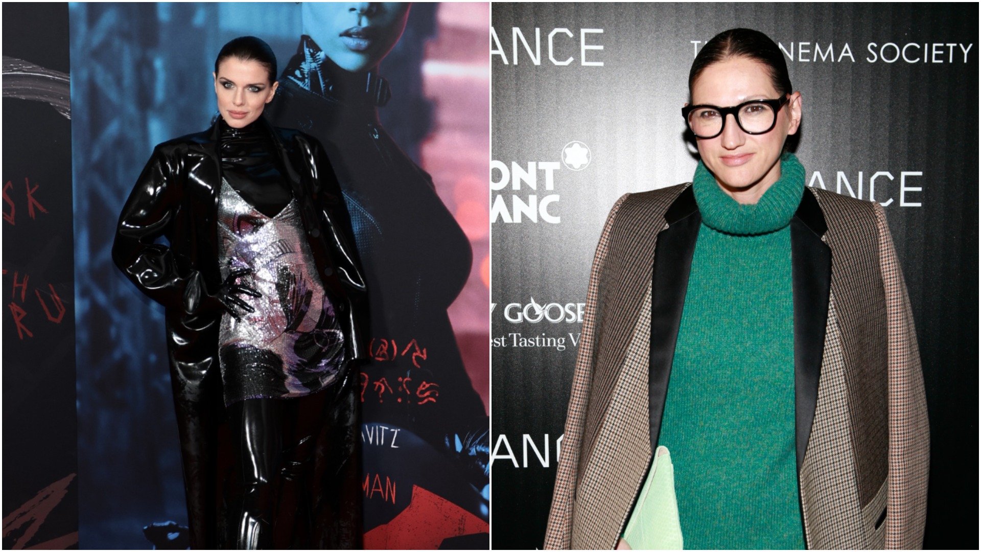 Julia Fox and Jenna Lyons attend red carpet events separately and pose and smile for a photo 