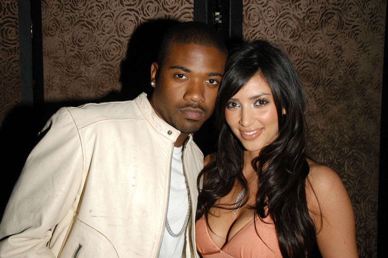 Ray J and Kim Kardashian pose for photo during their relationship