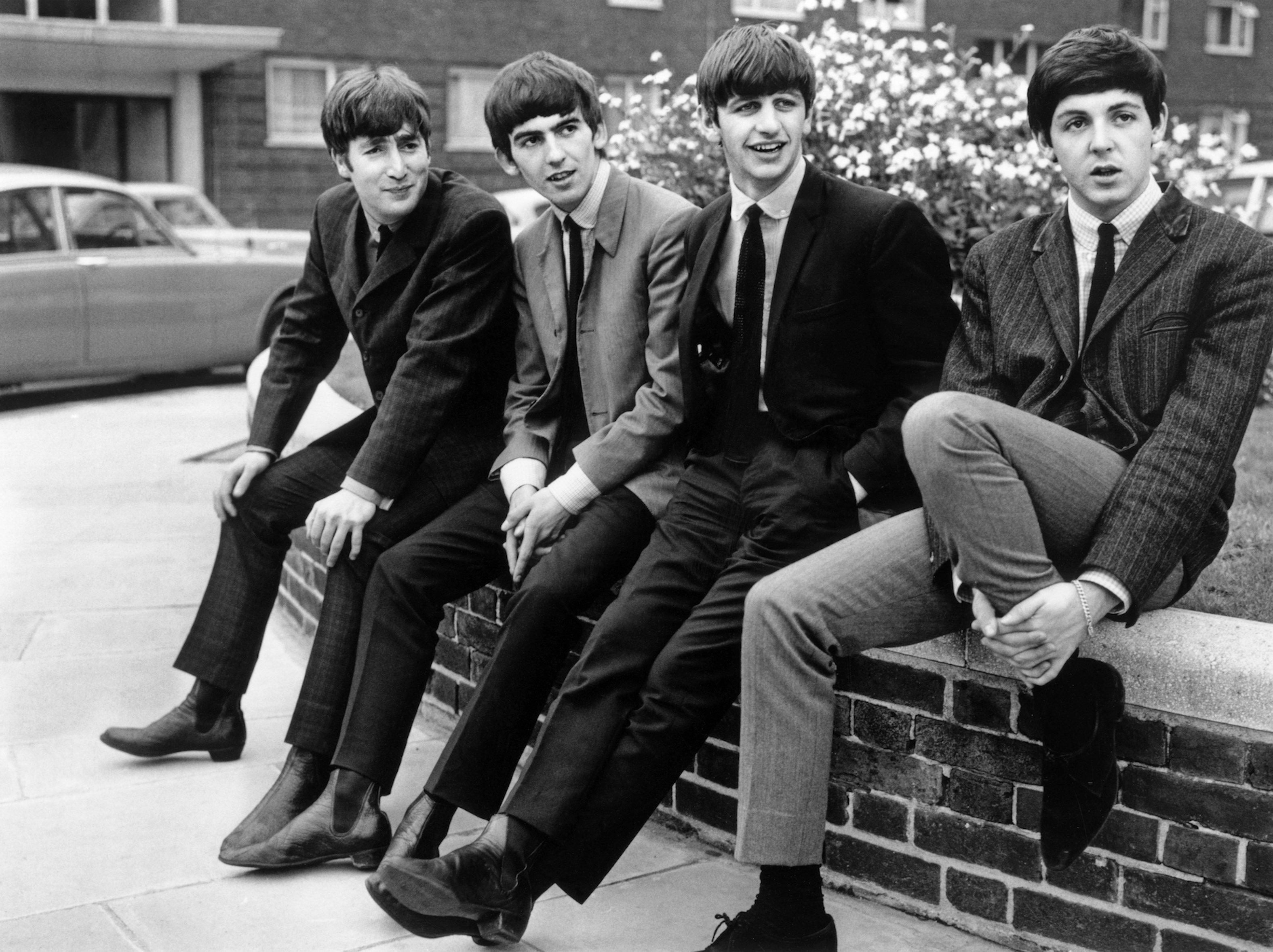 The Beatles members John Lennon, George Harrison, Ringo Starr, and Paul McCartney