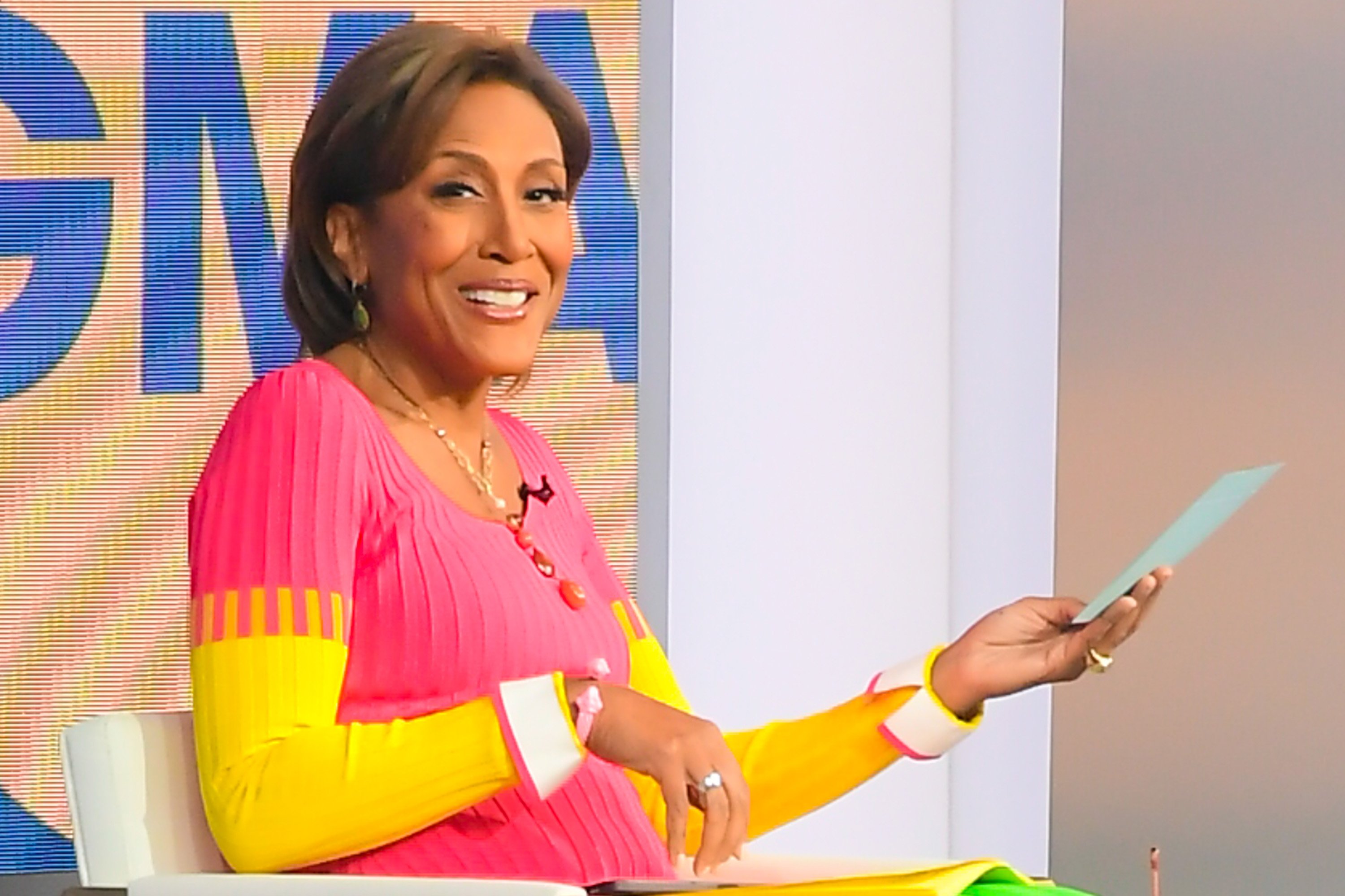 Robin Roberts, who owns a few luxury houses, sitting down on the set of 'Good Morning America'