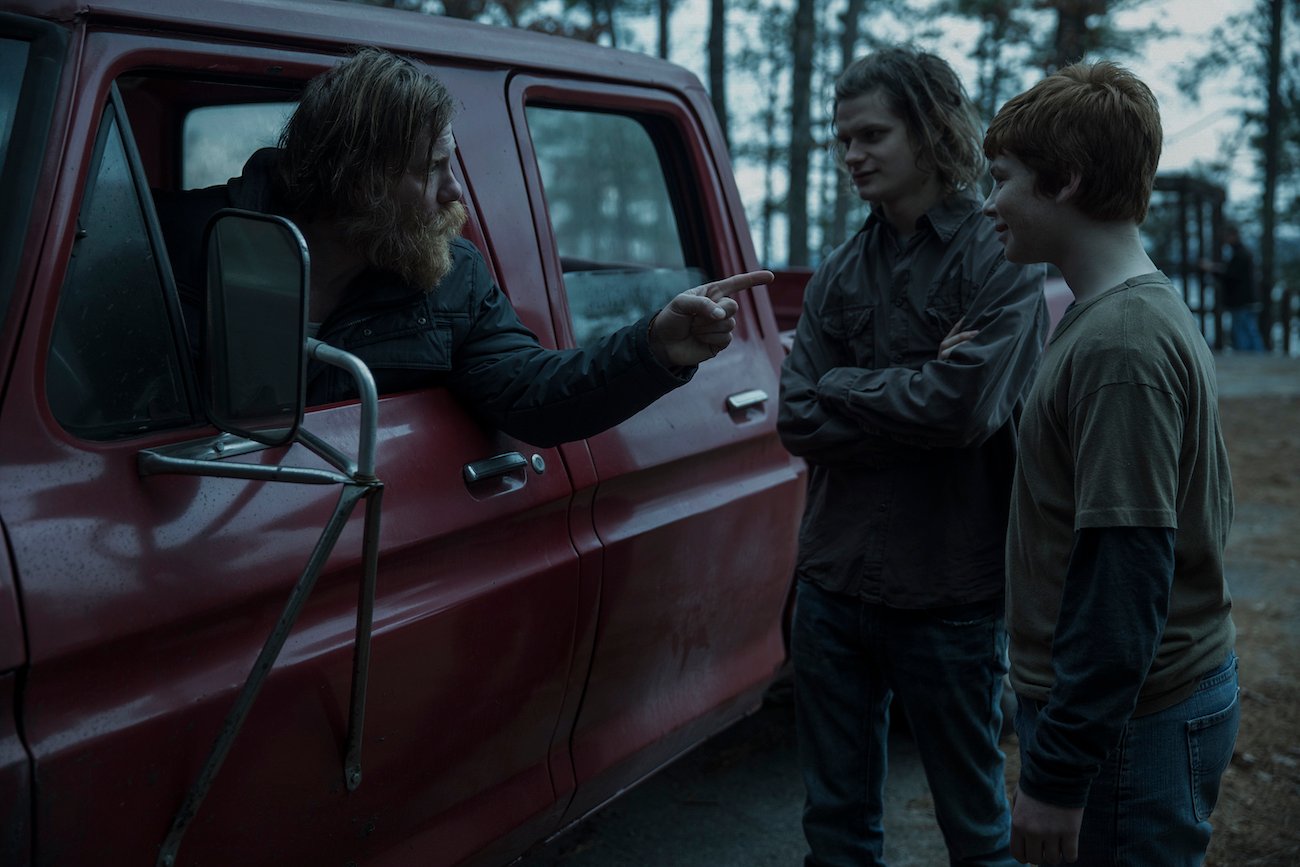 Russ (Marc Menchaca), Wyatt (Charlie Tahan), and Three (Carson Holmes) in season 1 of 'Ozark'