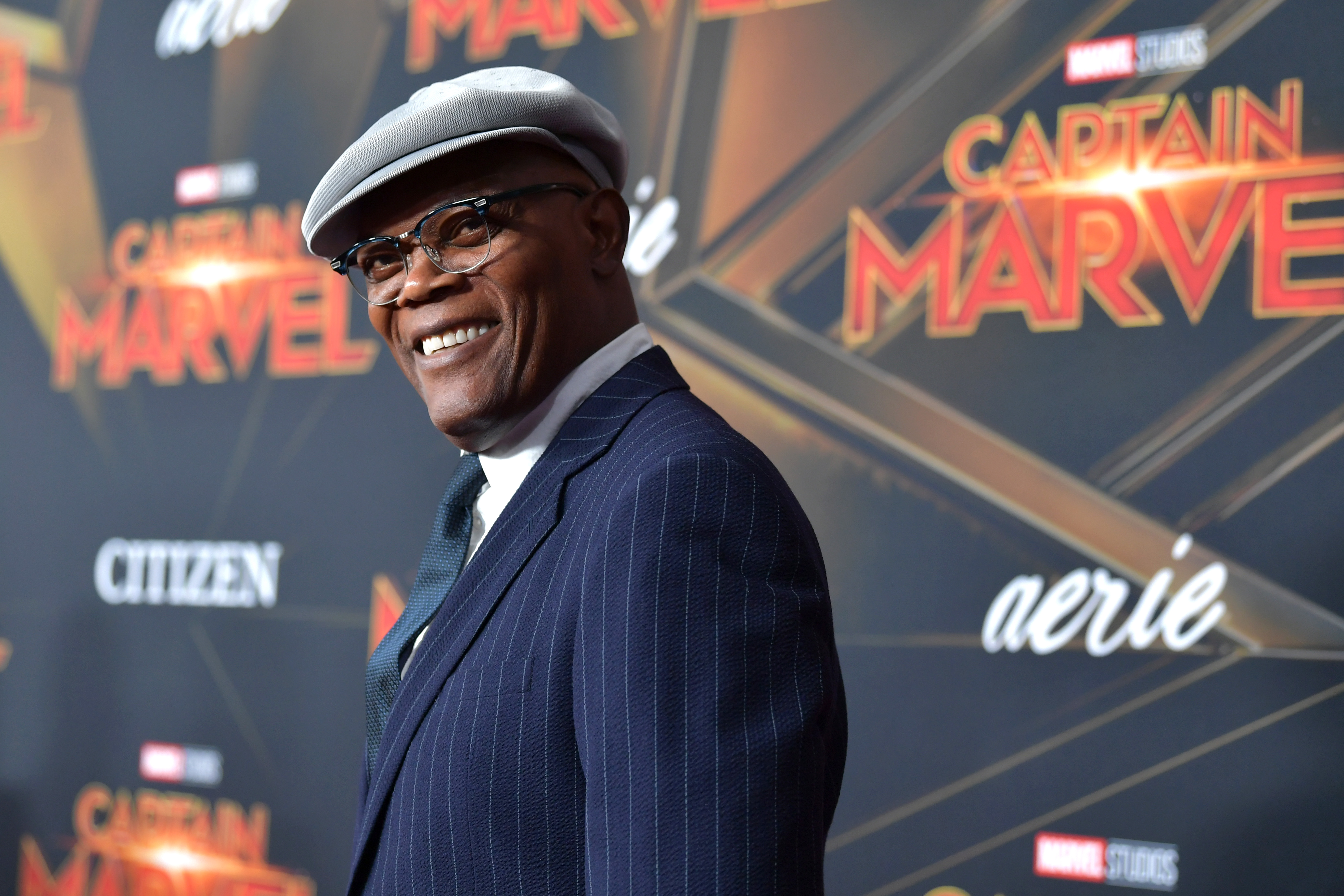 Samuel L. Jackson attends the premiere of Marvel's Captain Marvel movie