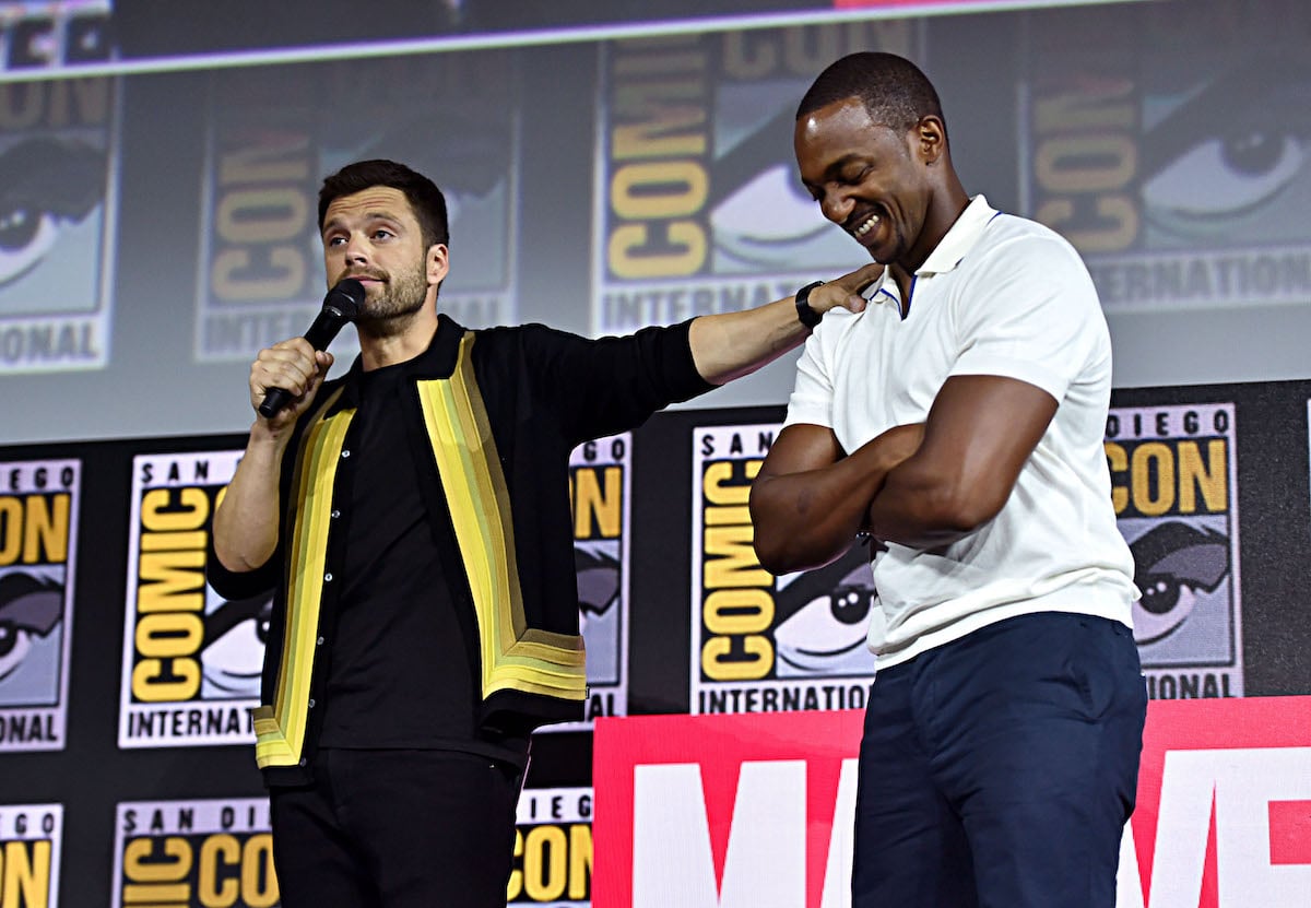 Sebastian Stan and Anthony Mackie of Marvel Studios' 'The Falcon and The Winter Soldier' speak at the San Diego Comic-Con International 2019