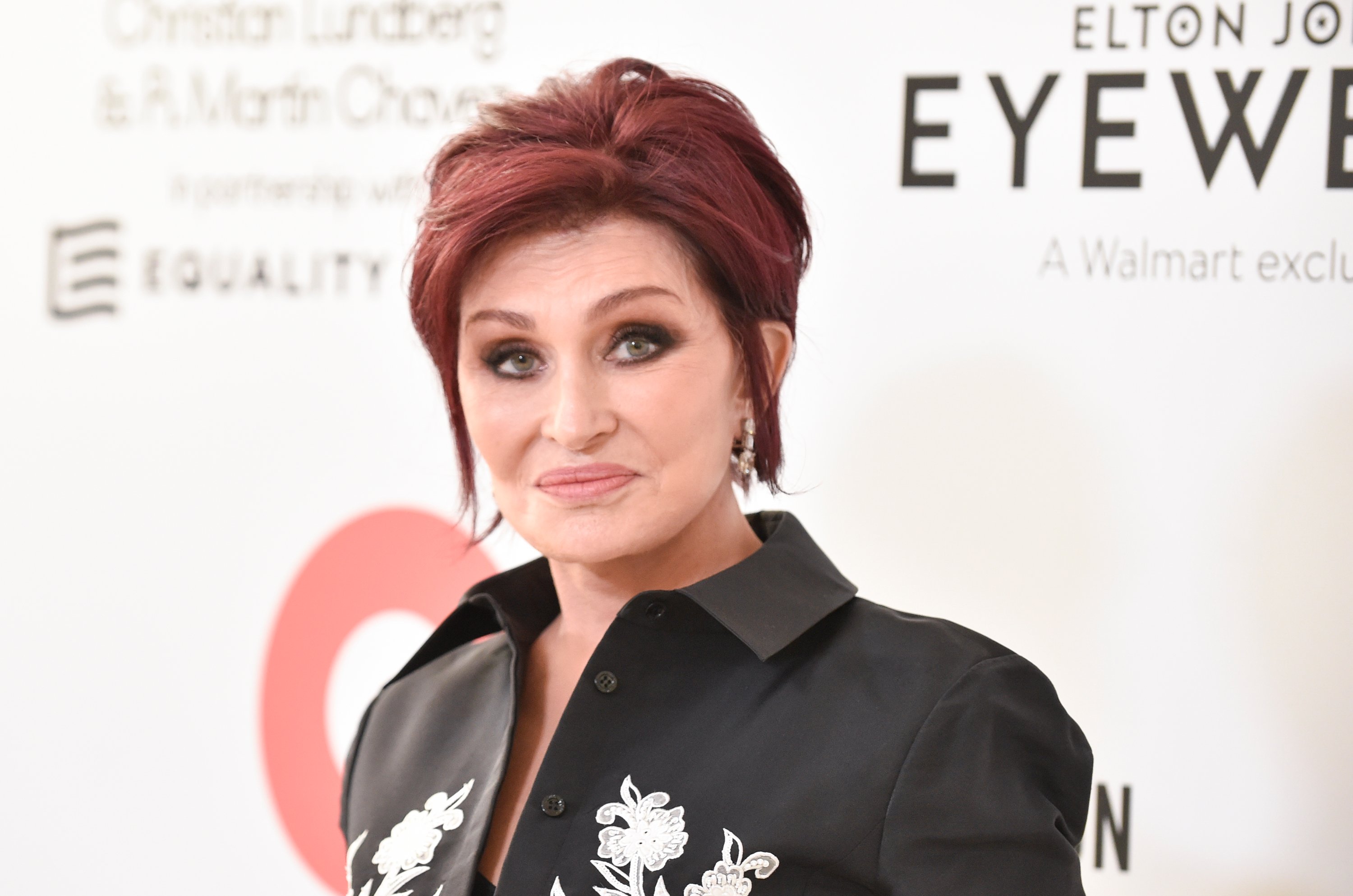 Sharon Osbourne poses on the red carpet.