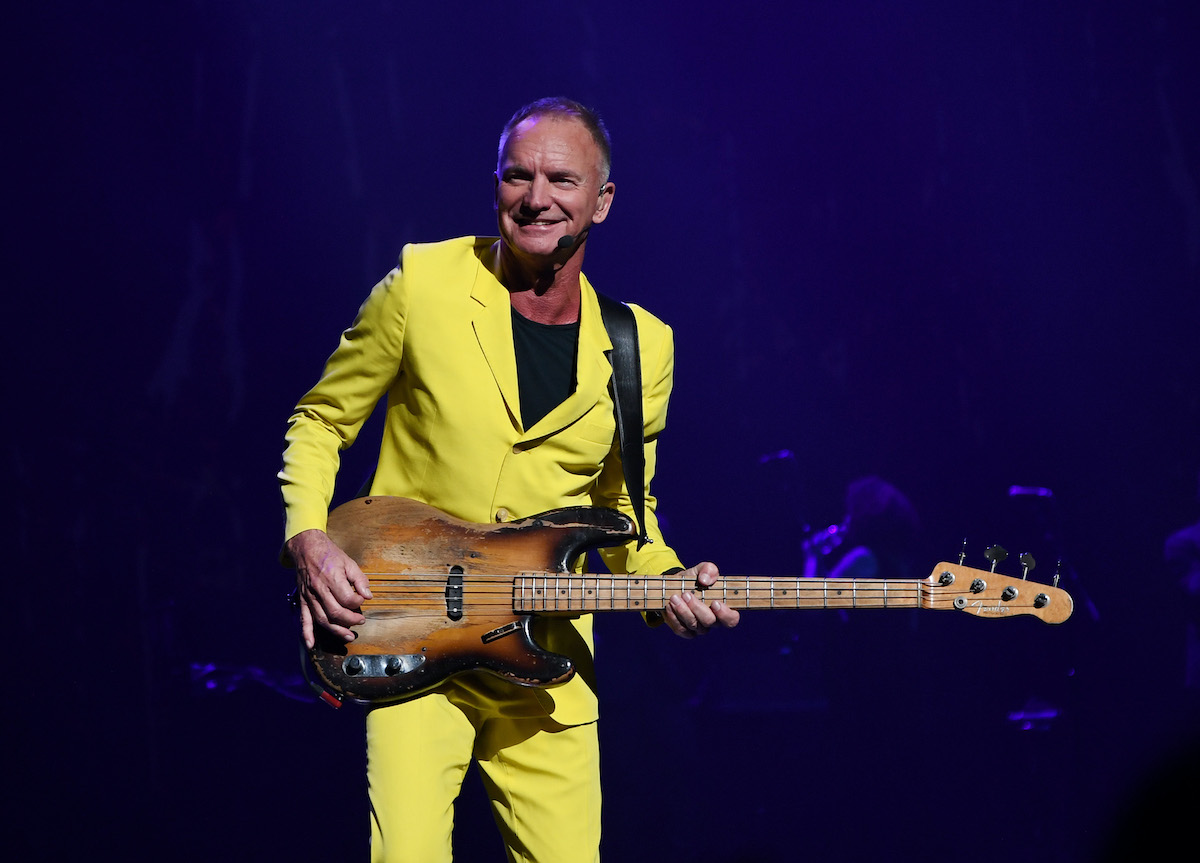 Sting performing on stage