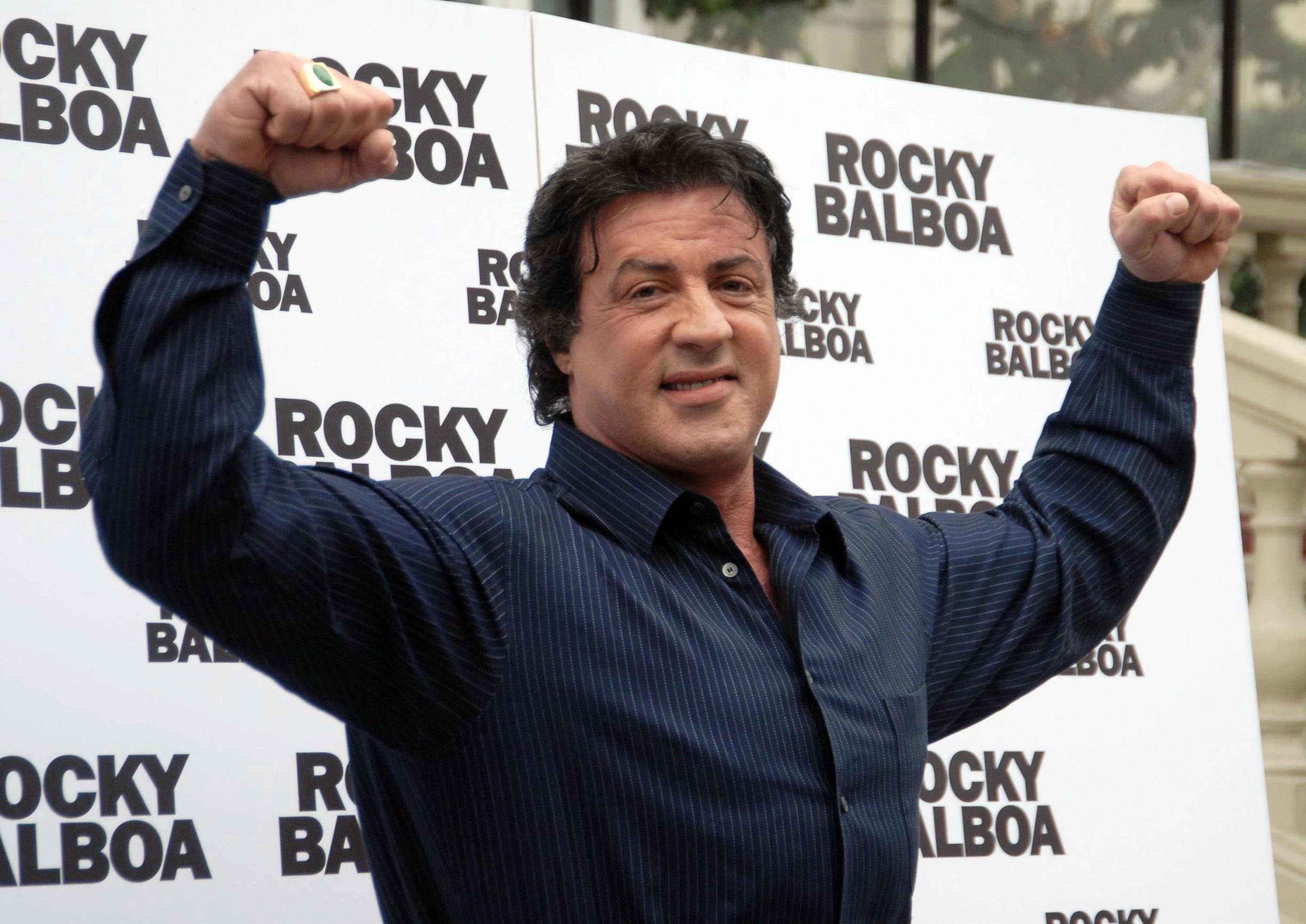 Sylvester Stallone attends the Madrid photo call for his movie Rocky Balboa