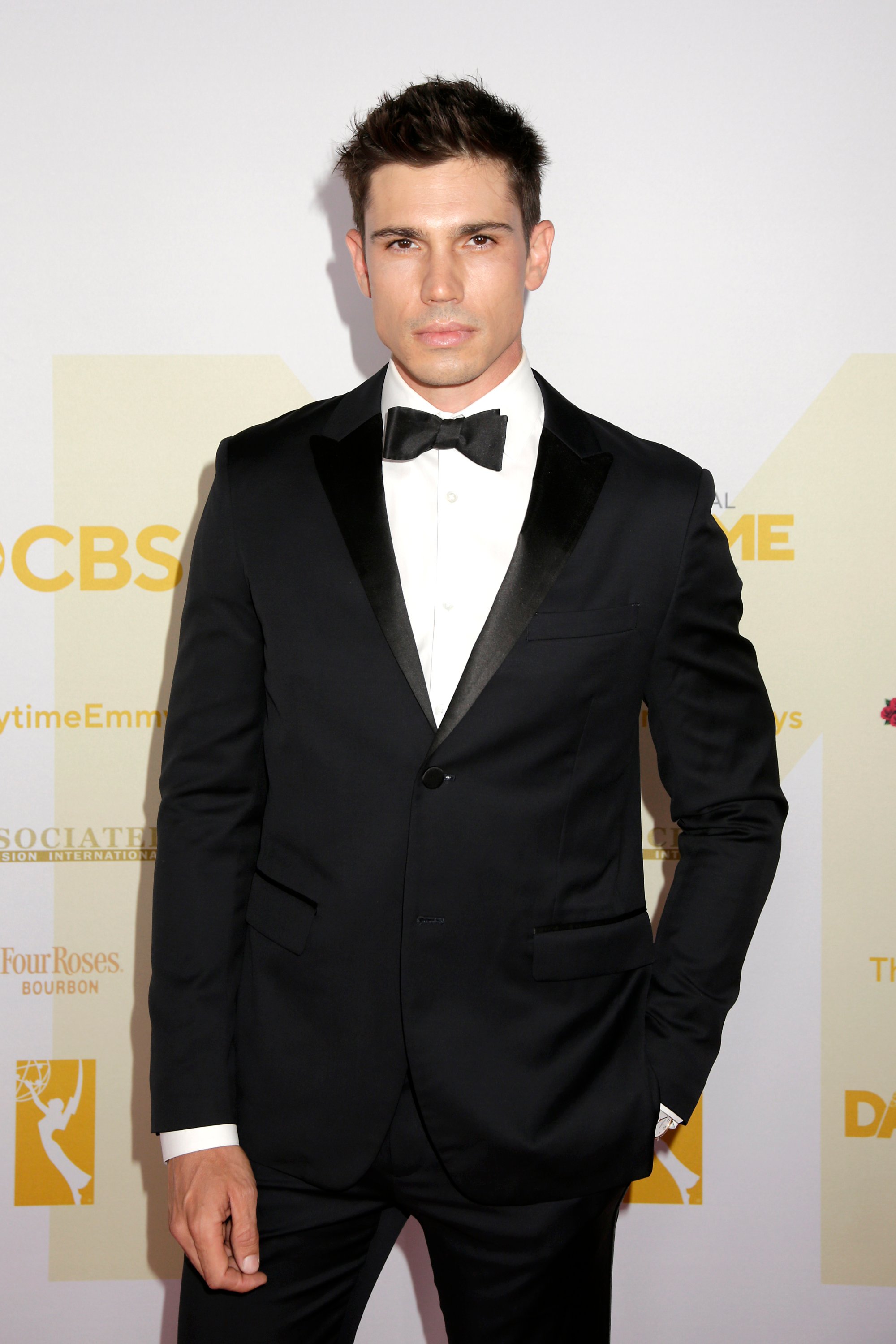 'The Bold and the Beautiful' actor Tanner Novlan wearing a tuxedo during the Daytime Emmy Awards.