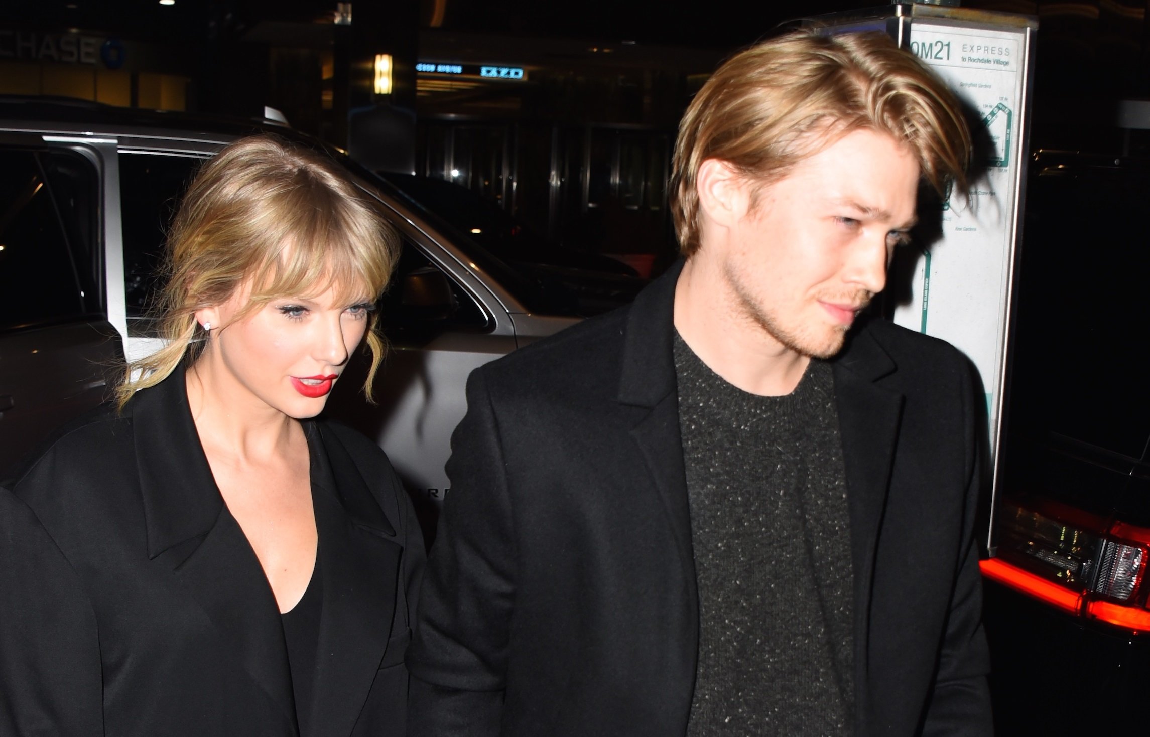 Taylor Swift and Joe Alwyn walking together in 2019