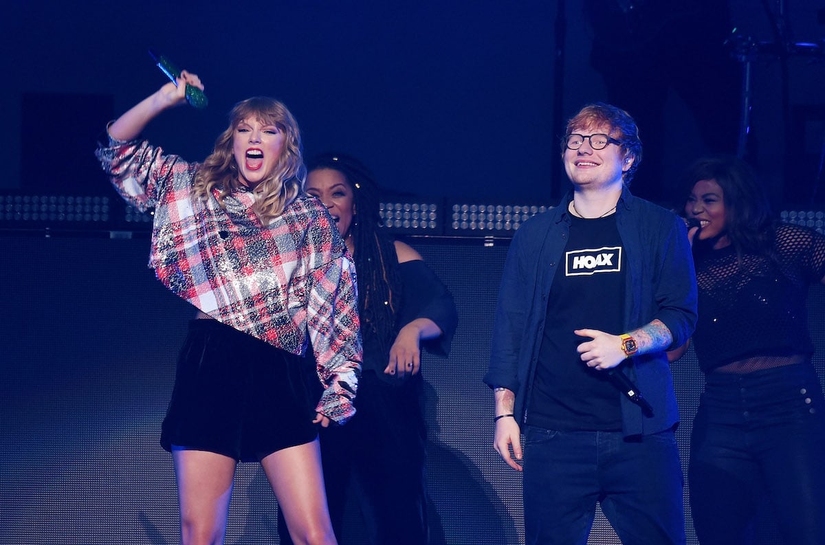 Taylor Swift and Ed Sheeran perform live on stage