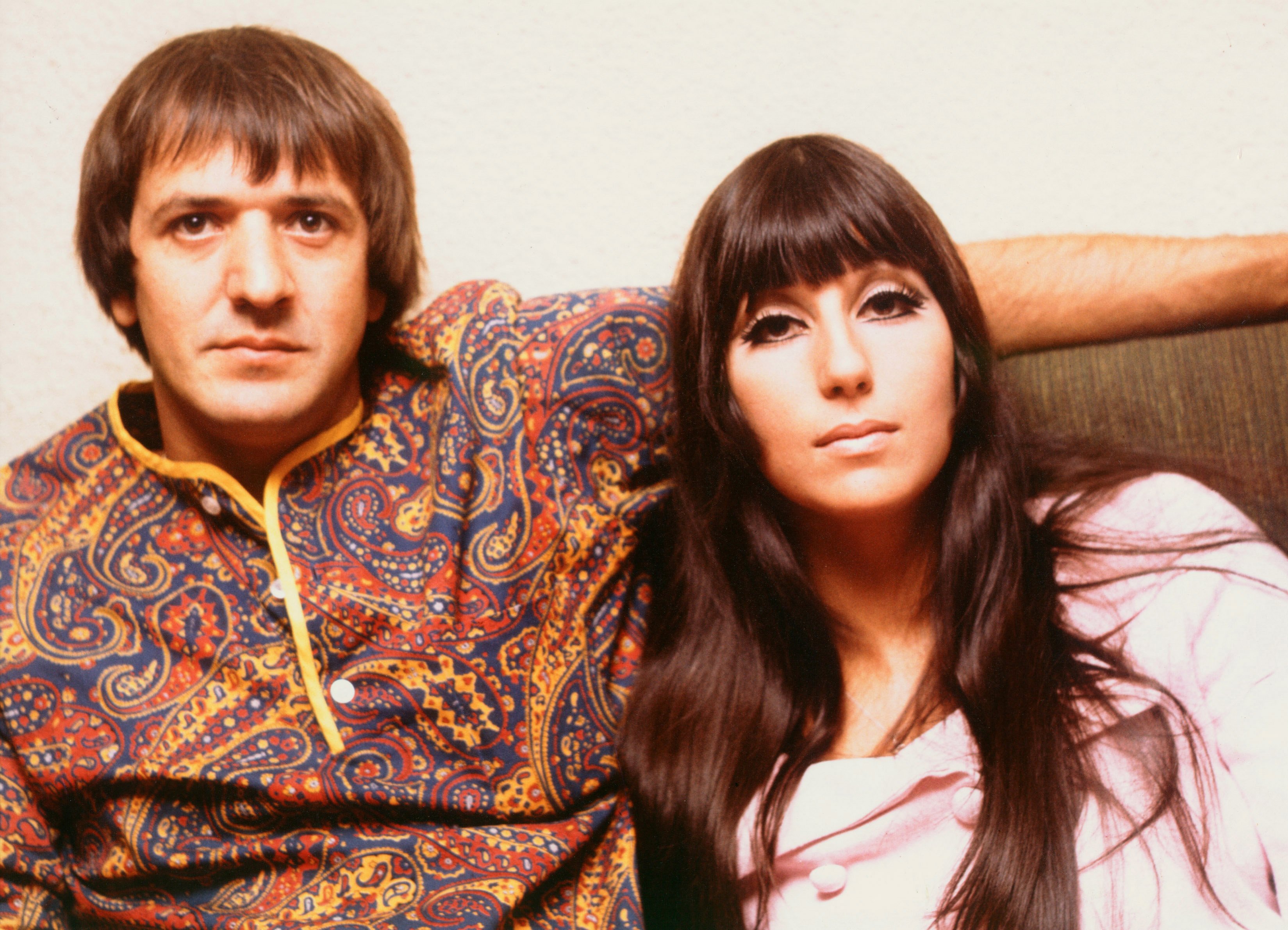 Sonny & Cher on a couch