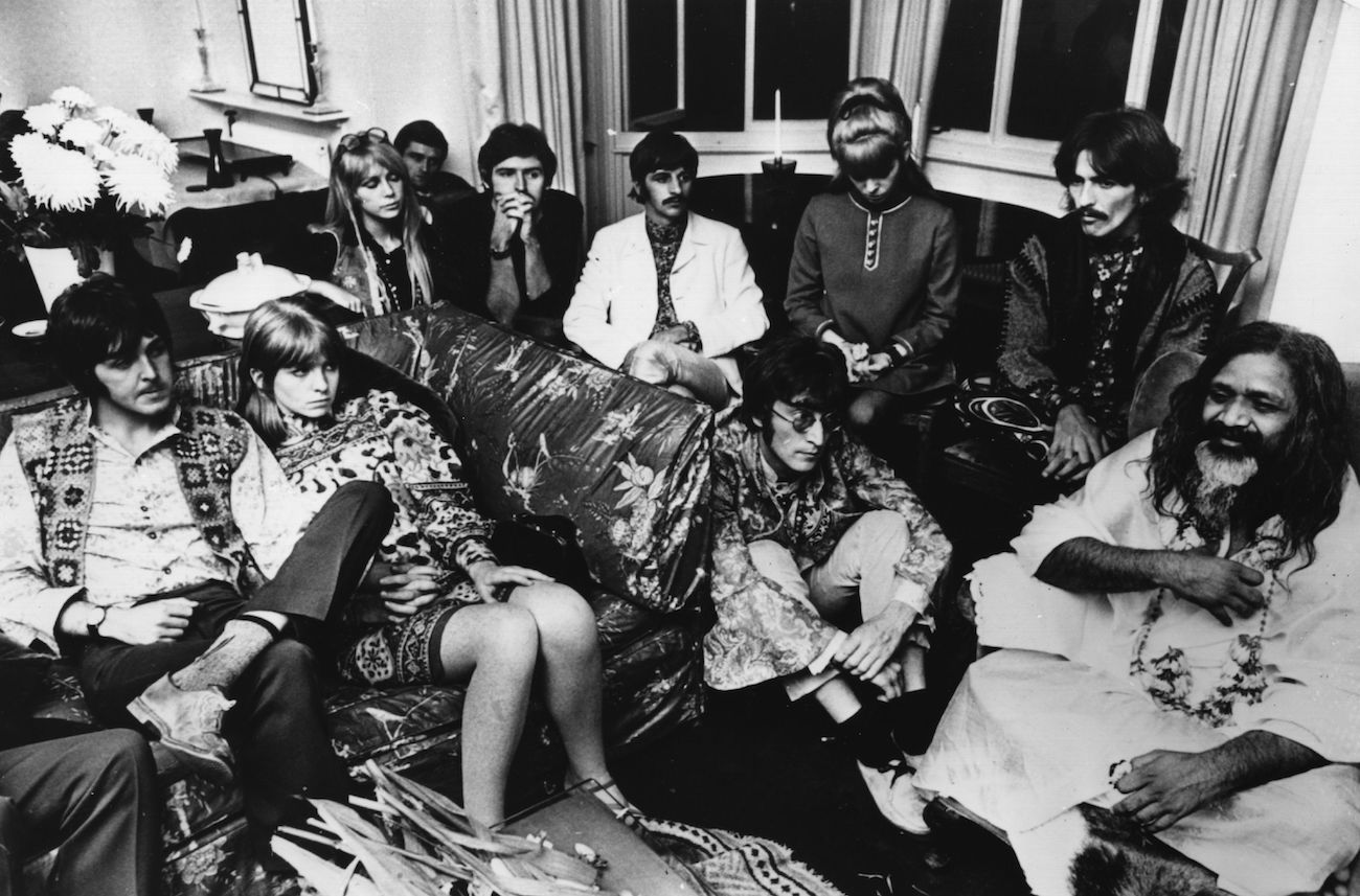 The Beatles and their significant others with Maharishi Mahesh Yogi in 1967.