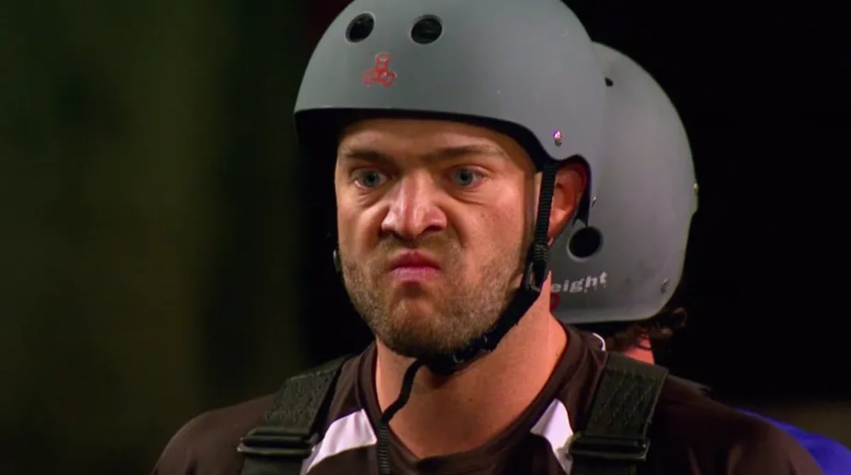 The Challenge CT Tamburello preparing for his infamous Bananas Backpack moment