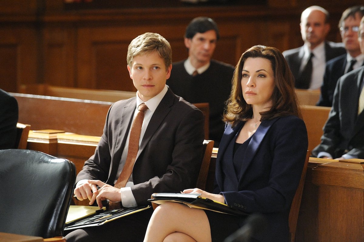 Matt Czuchry and Julianna Marguiles in a courtroom scene from 'The Good Wife'