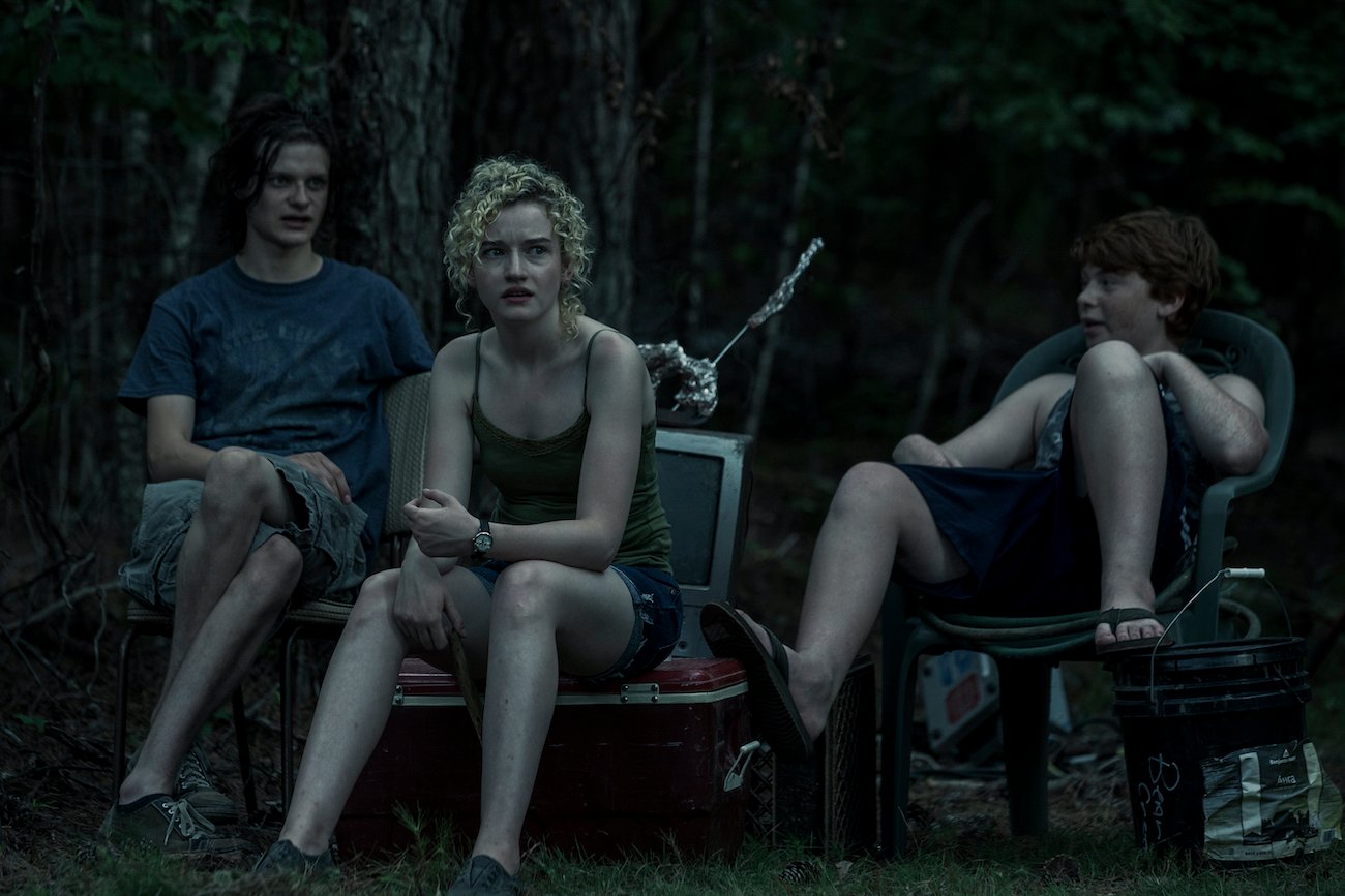 Wyatt Langmore (Charlie Tahan), Ruth Langmore (Julia Garner), and Three Langmore (Carson Holmes) in 'Ozark'