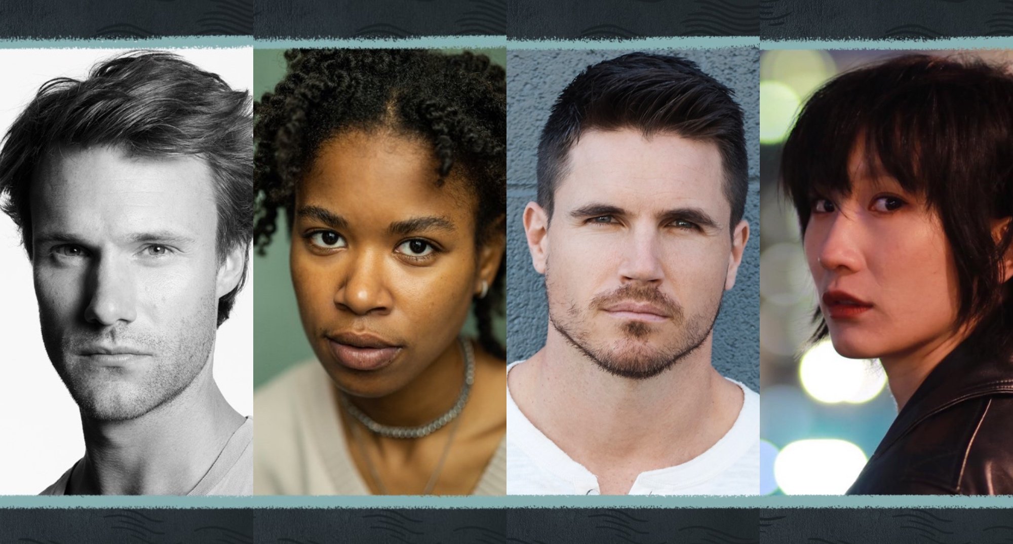 'The Witcher' Season 3 new cast members including Robbie Amell, Hugh Skinner, Meng'er Zhang and Christelle Elwin.
