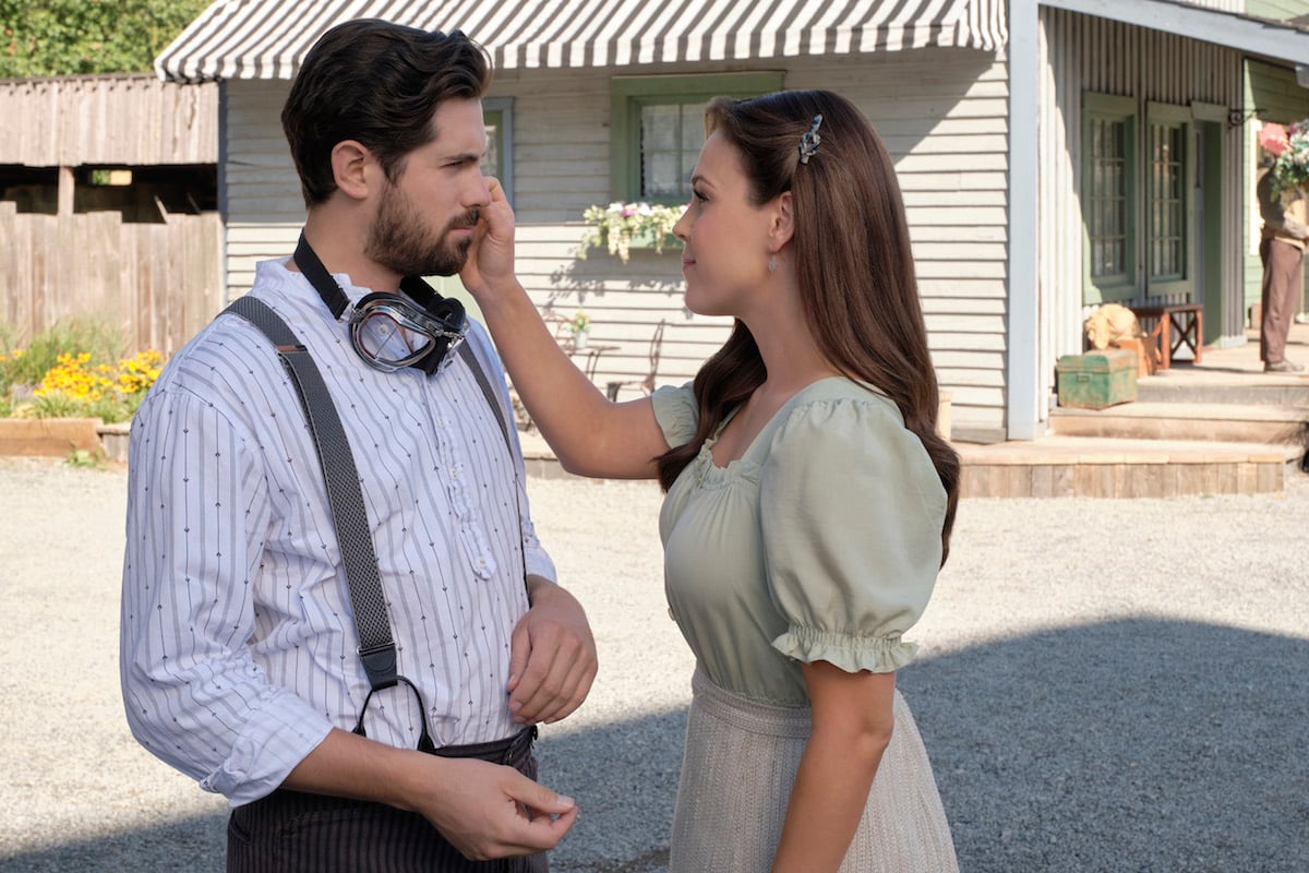 Elizabeth touching Lucas' face in 'When Calls the Heart' Season 9 Episode 5