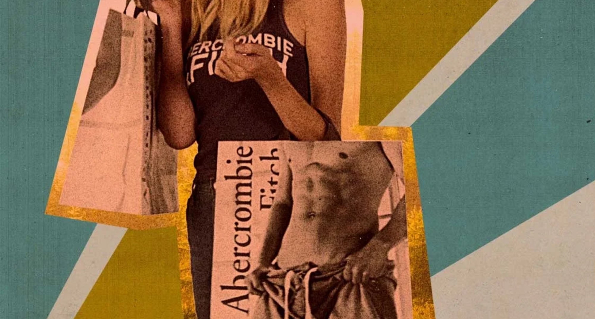 'White Hot: The Rise & Fall of Abercrombie & Fitch' poster of girl carrying shopping bags.