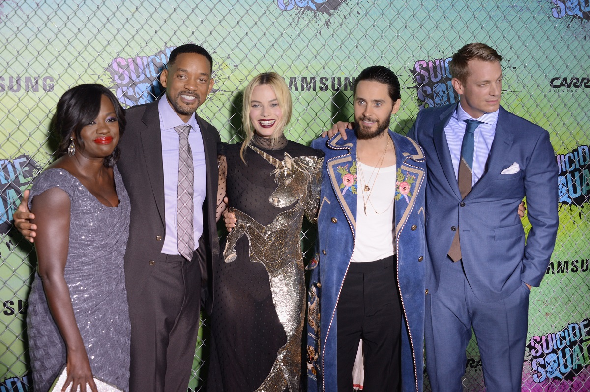 Will Smith smiling alongside his 'Suicide Squad' co-stars.