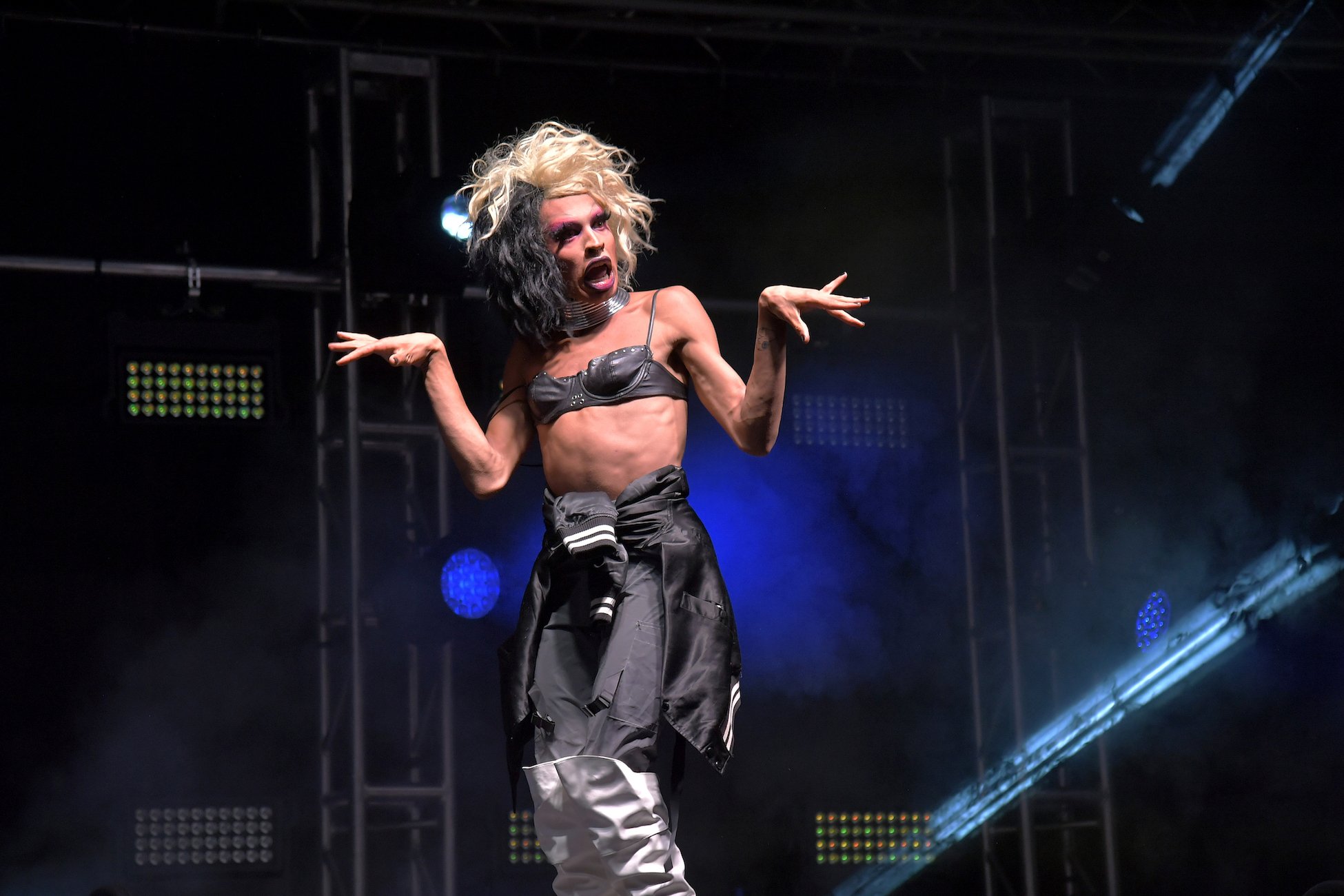 TV personality and Drag Queen Yvie Oddly performs during Drive'N Drag