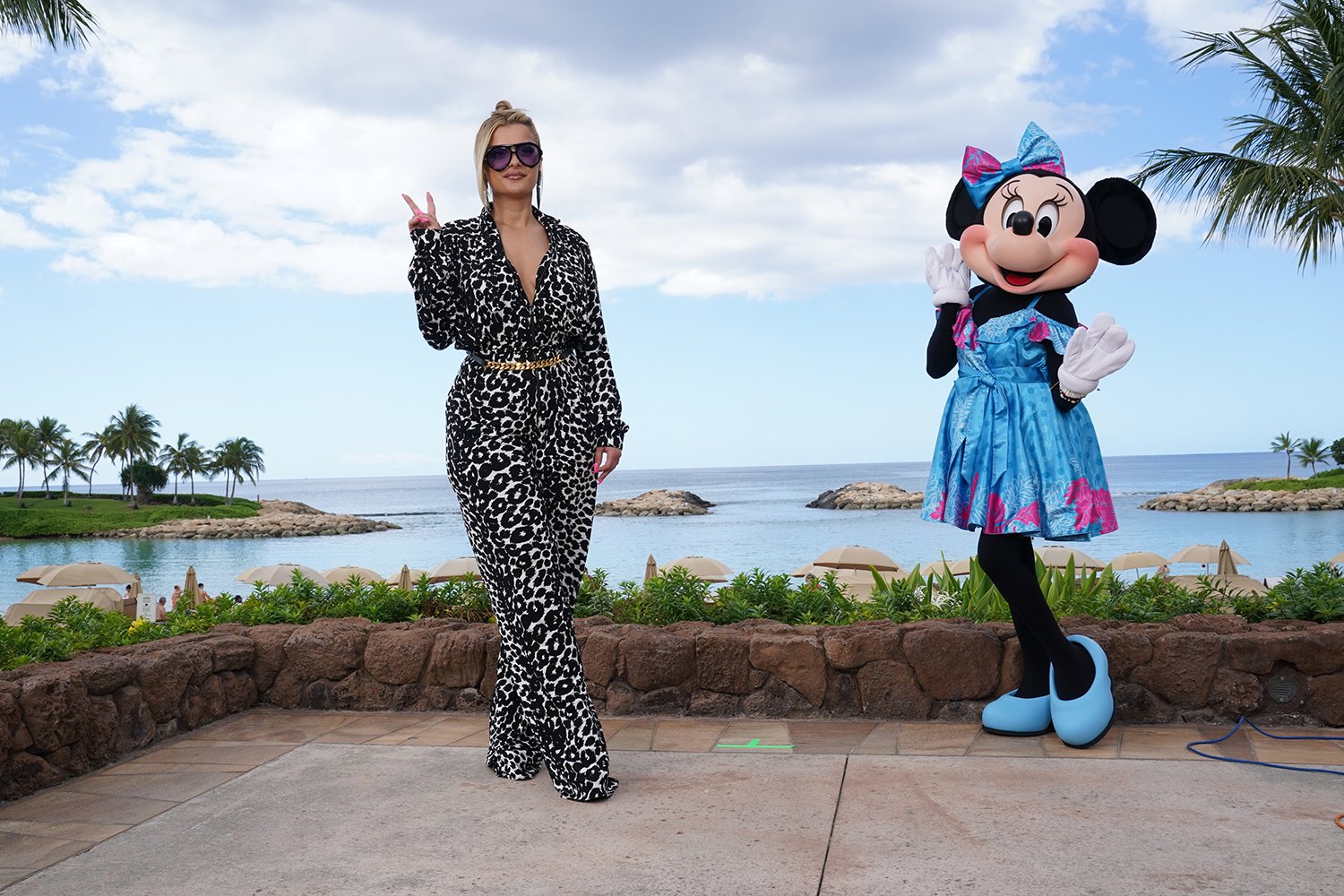 Bebe Rexha and Minnie Mouse in Hawaii for the American Idol Top 24 performances.