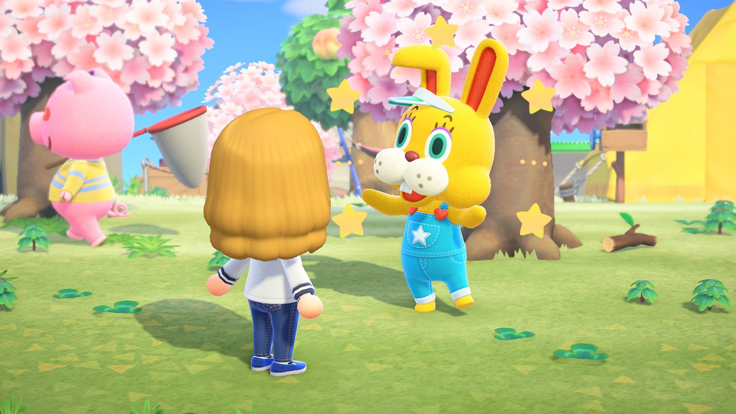 Zipper T. Bunny visits islands on Bunny Day in Animal Crossing: New Horizons.