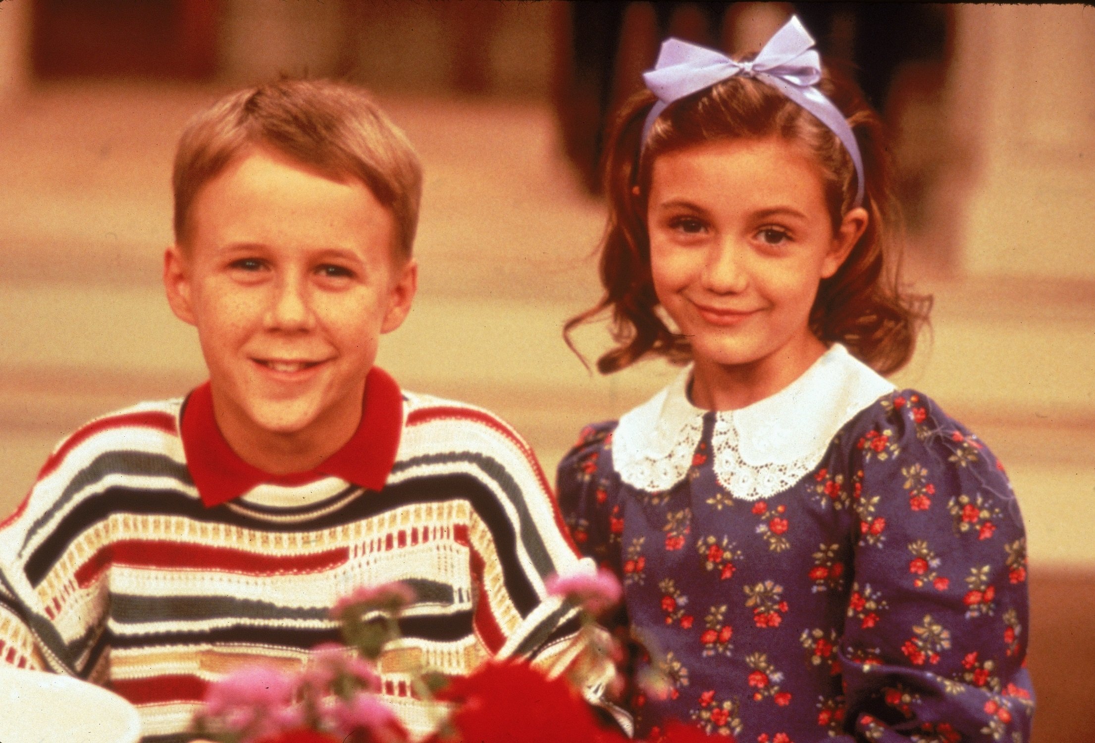 Benjamin Salisbury and Madeline Zima appear in a promotional photo for 'The Nanny'. The child actors played Brighton and Grace Sheffield 