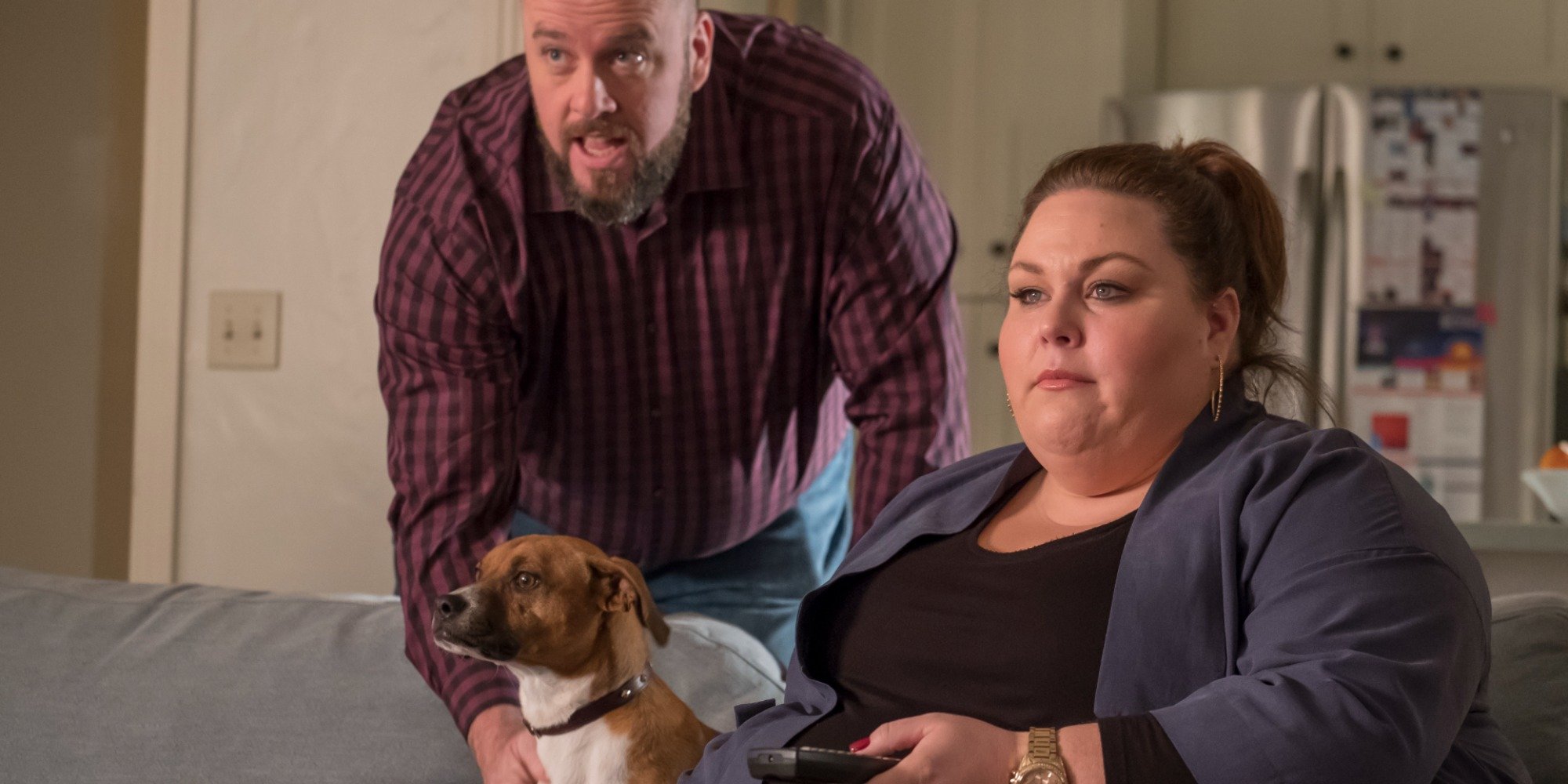audio, chrissy metz and chris sullivan on the set of this is us