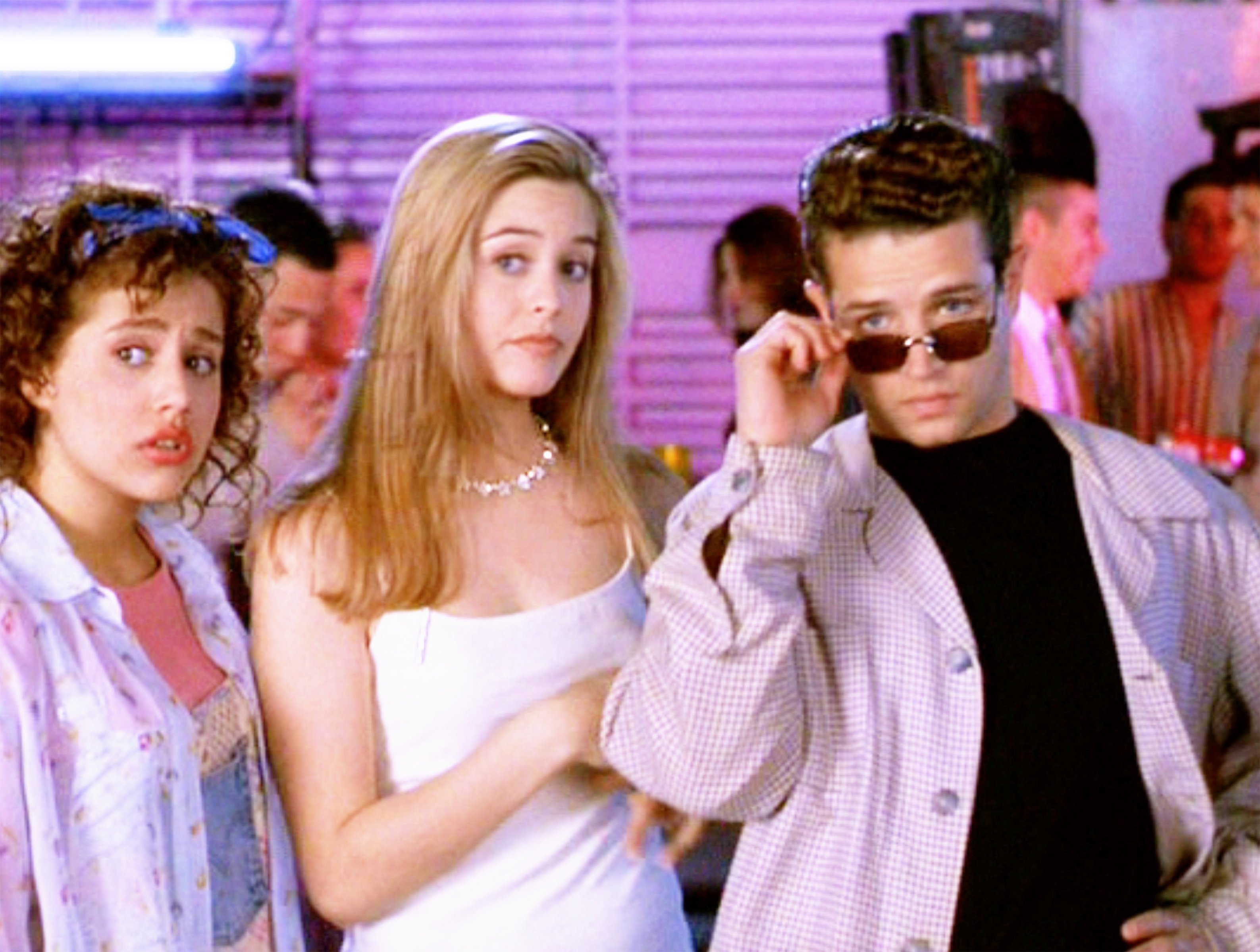 Brittany Murphy, Alicia Silverstone and Justin Walker in 'Clueless'