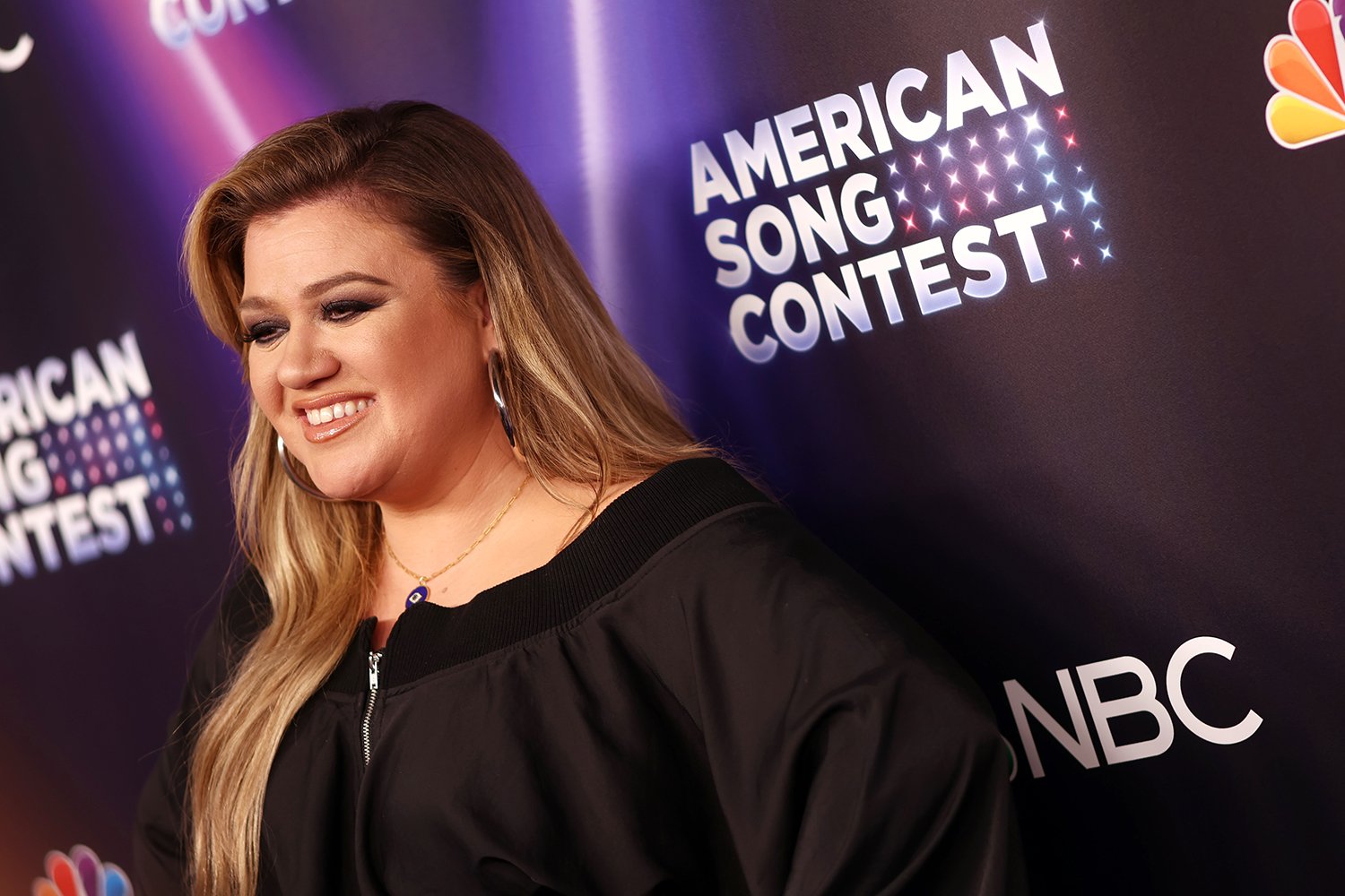 American Idol Season 1 winner Kelly Clarkson attends the American Song Contest semi-finals.