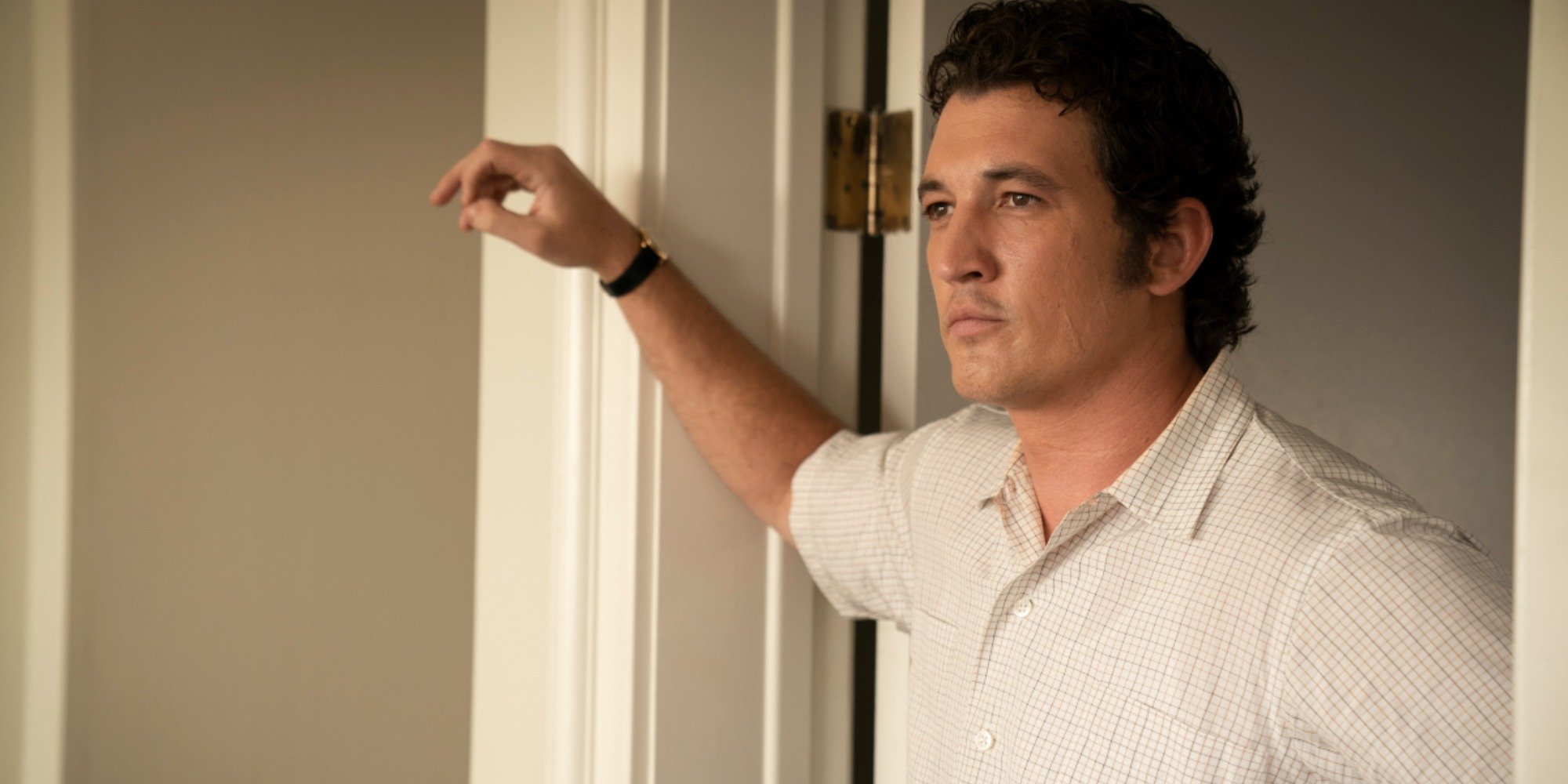 Miles Teller on the set of the Paramount+ series 'The Offer.'