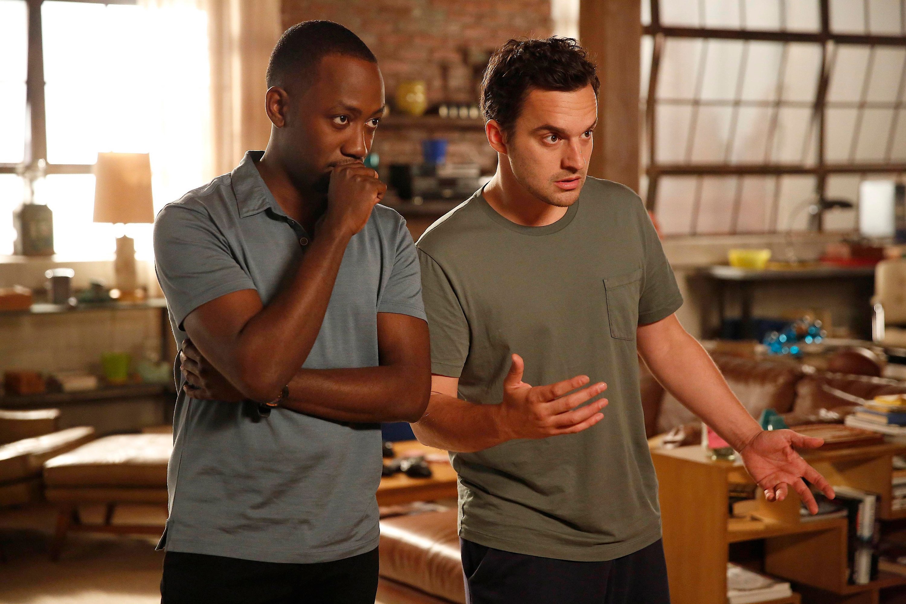 Lamorne Morris and Jake Johnson appear together in 'New Girl'