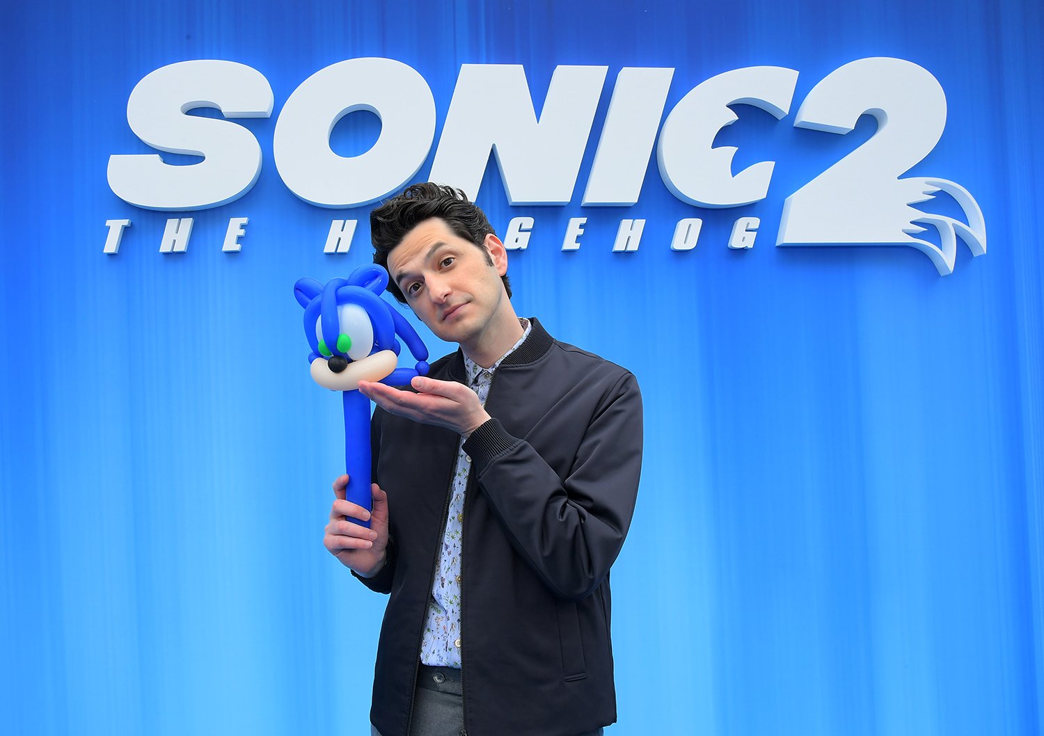 Parks and Recreation star Ben Schwartz at the Sonic the Hedgehog 2 premiere.